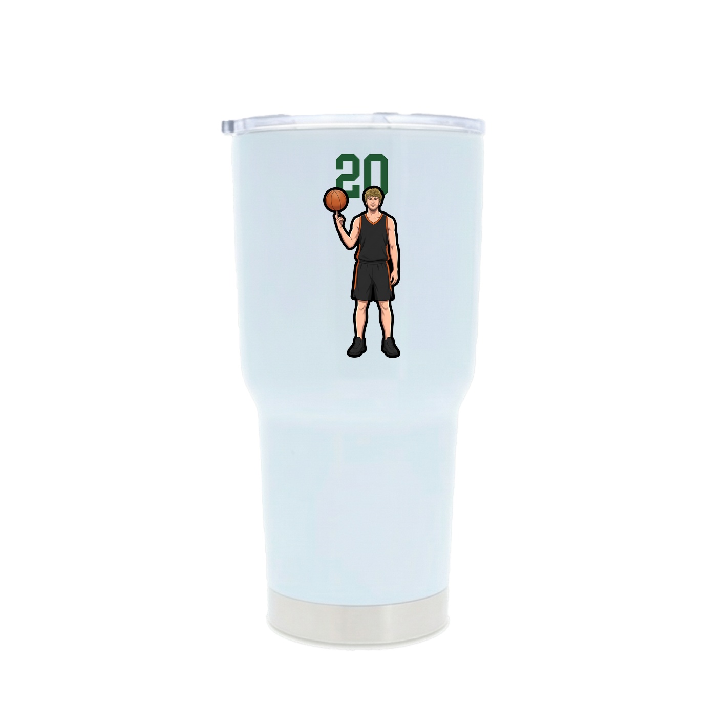 30oz Stainless Steel Tumbler — Number Top in White