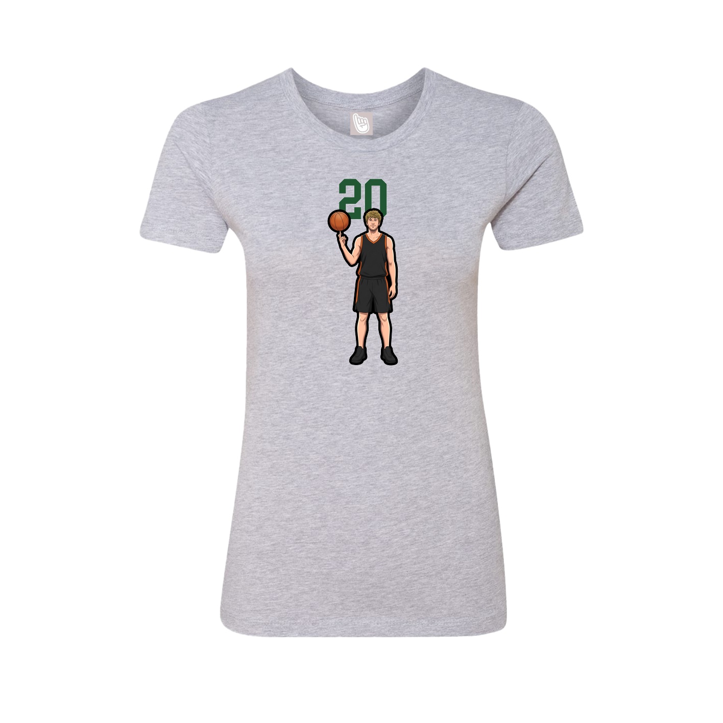 Fitted Women's Tee — Number Top in Grey