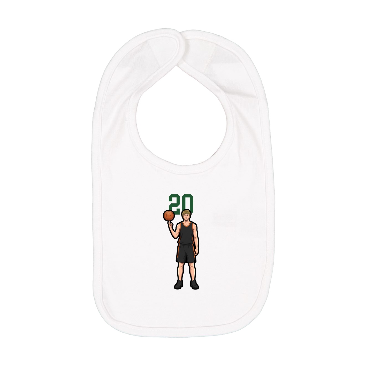 Infant Bib — Number Top in White