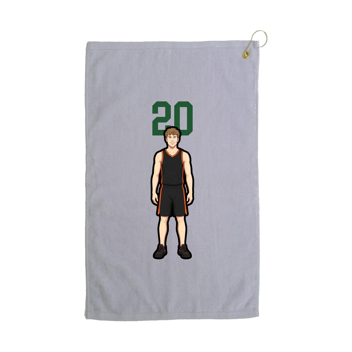 Golf Towel — Number Top in Grey