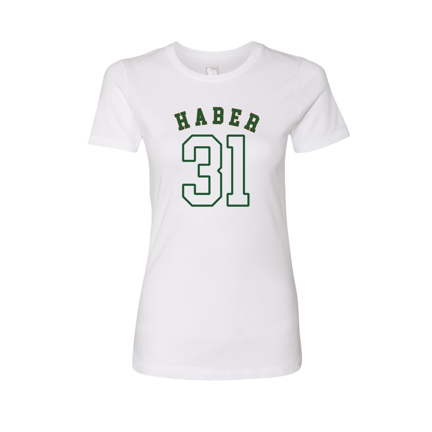 Fitted Women's Tee — Shirsey Arch in White