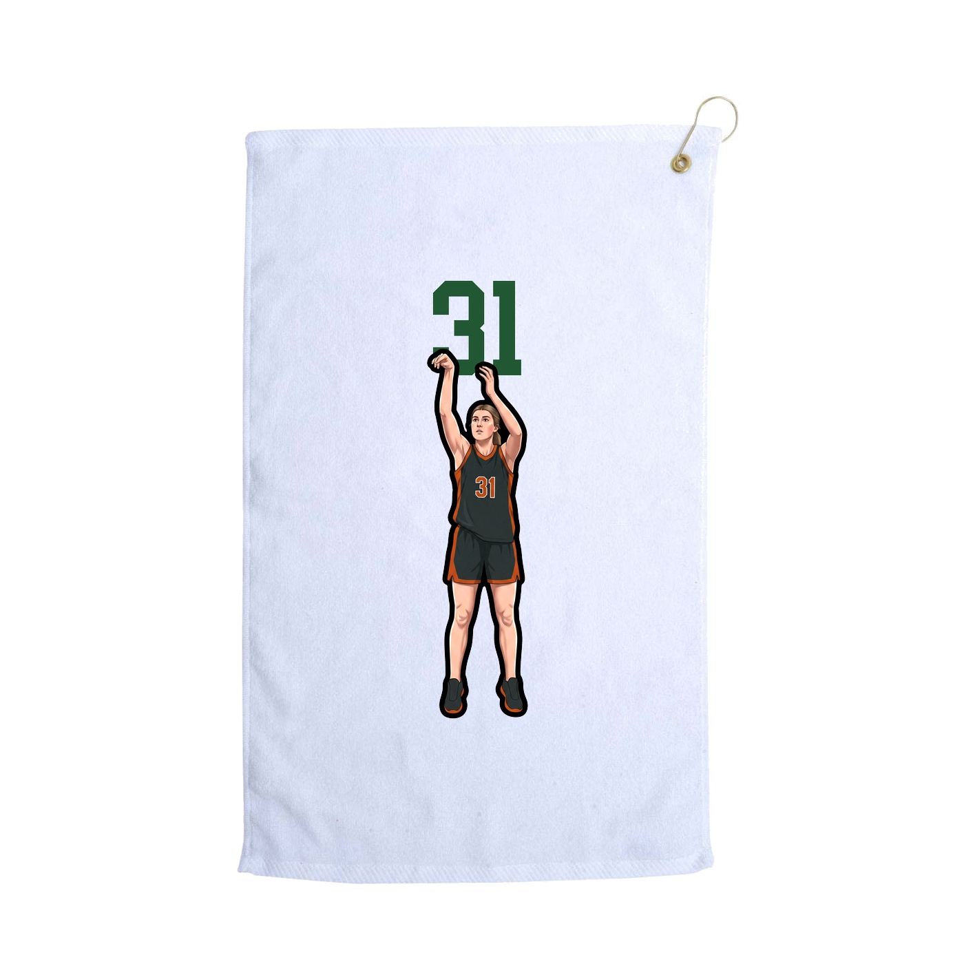Golf Towel — Number Top in White