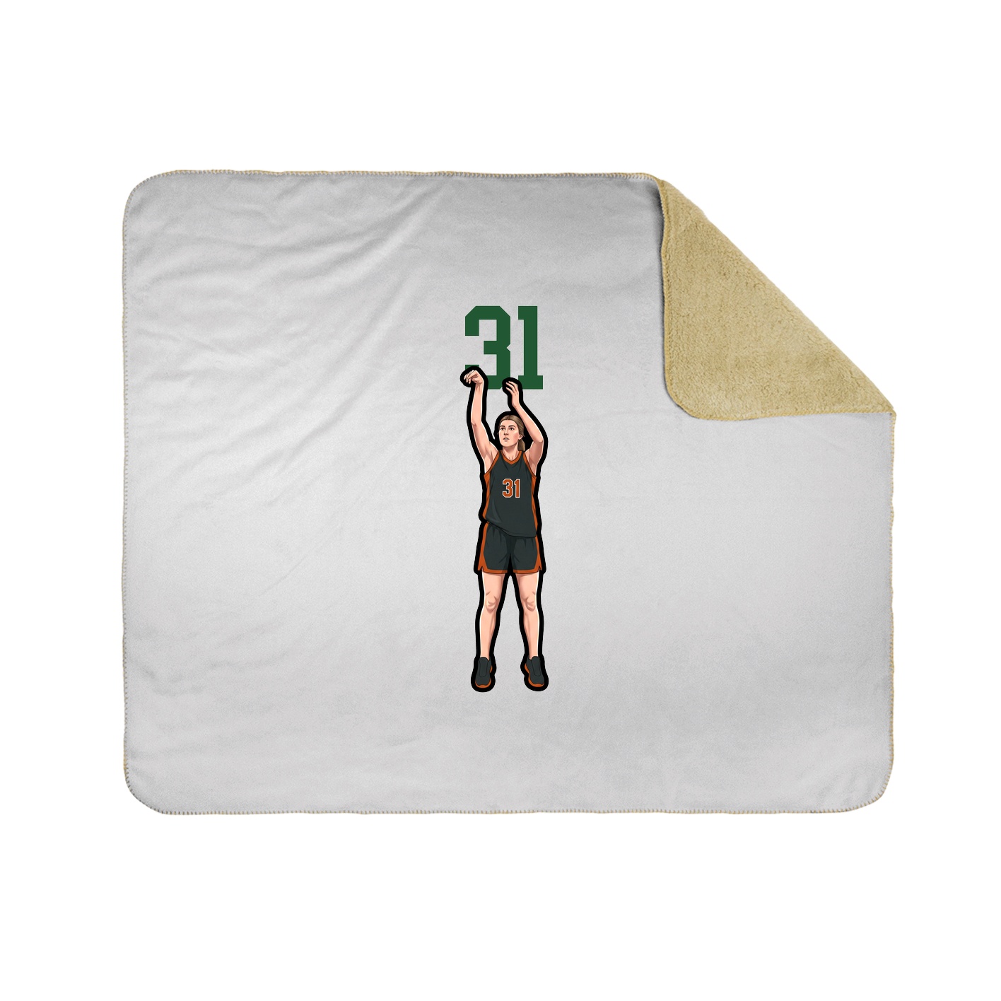 Throw Blanket — Number Top in White