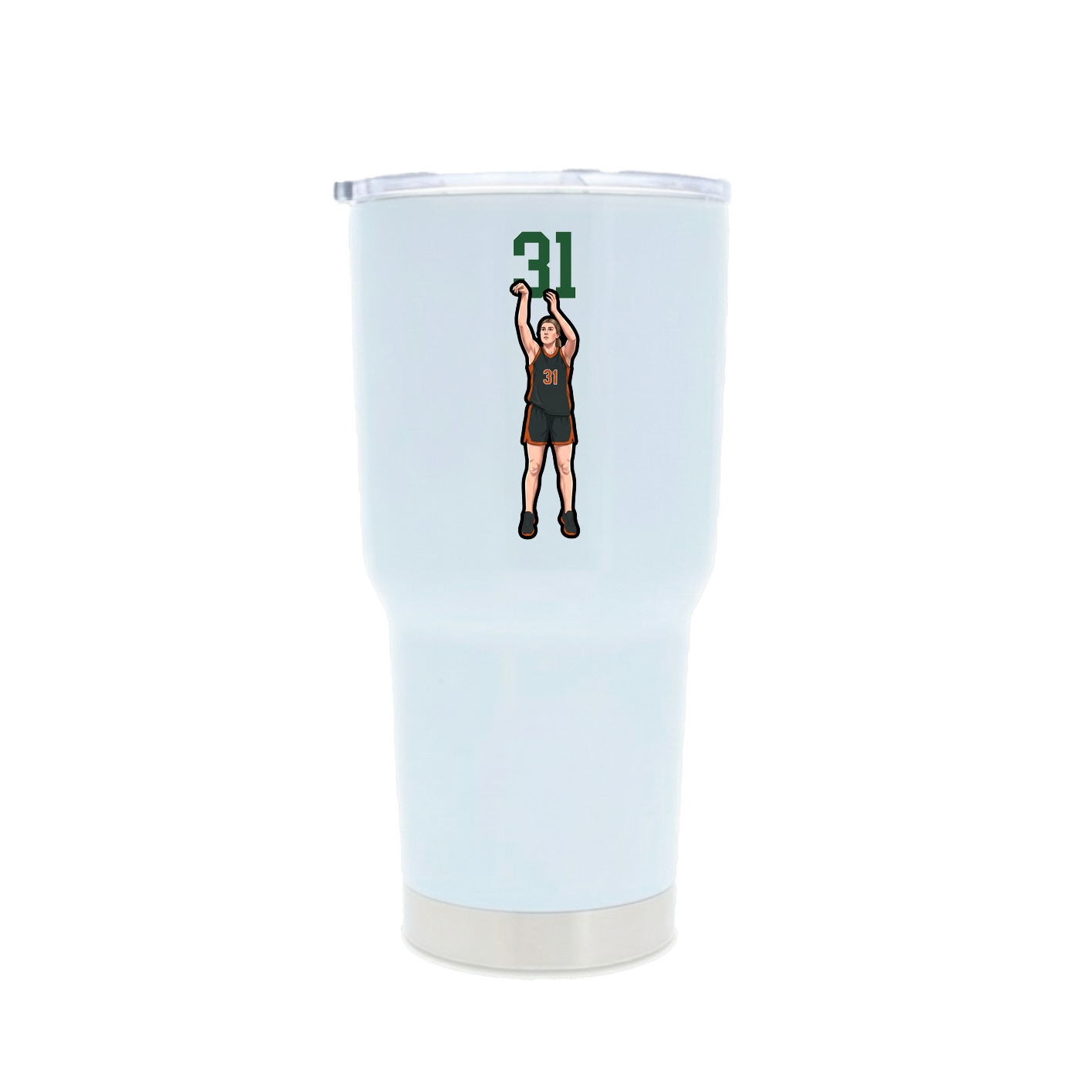 30oz Stainless Steel Tumbler — Number Top in White