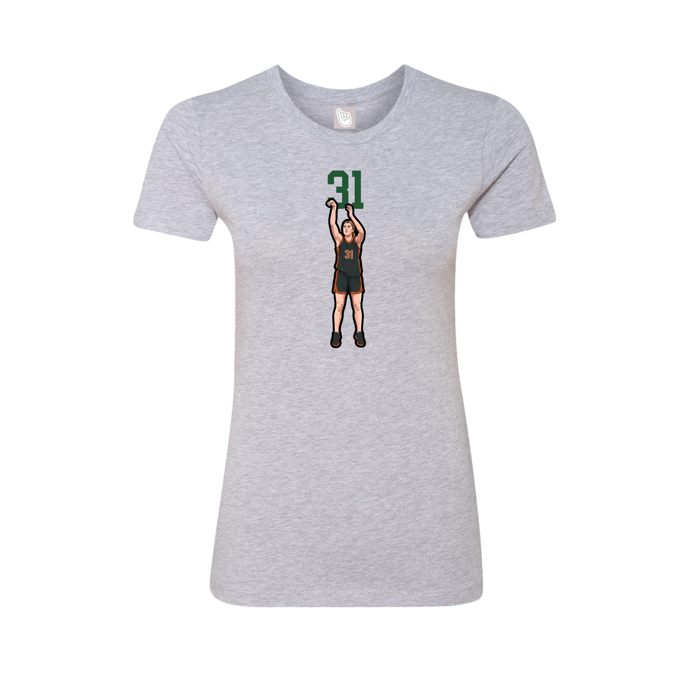 Fitted Women's Tee — Number Top in Grey