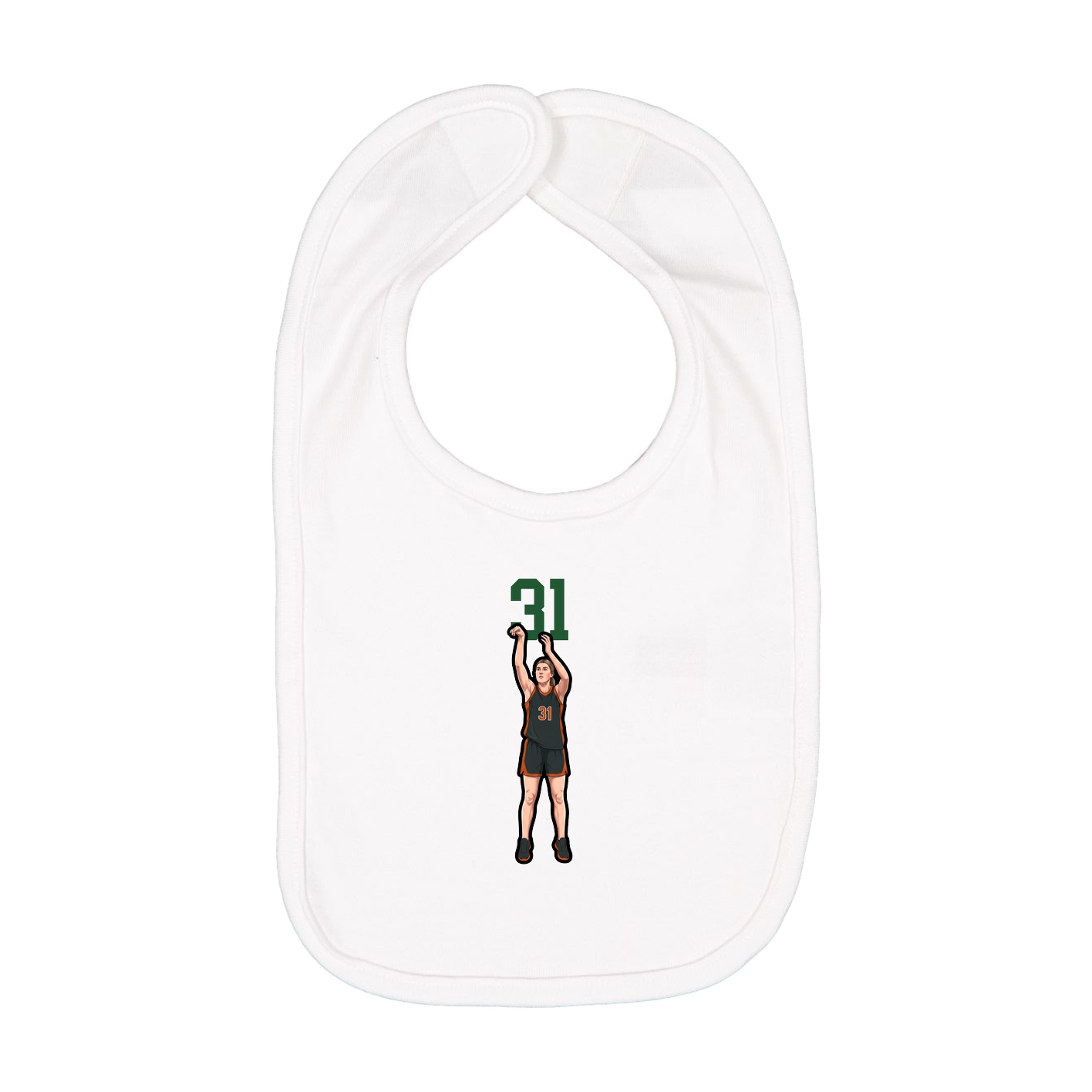 Infant Bib — Number Top in White