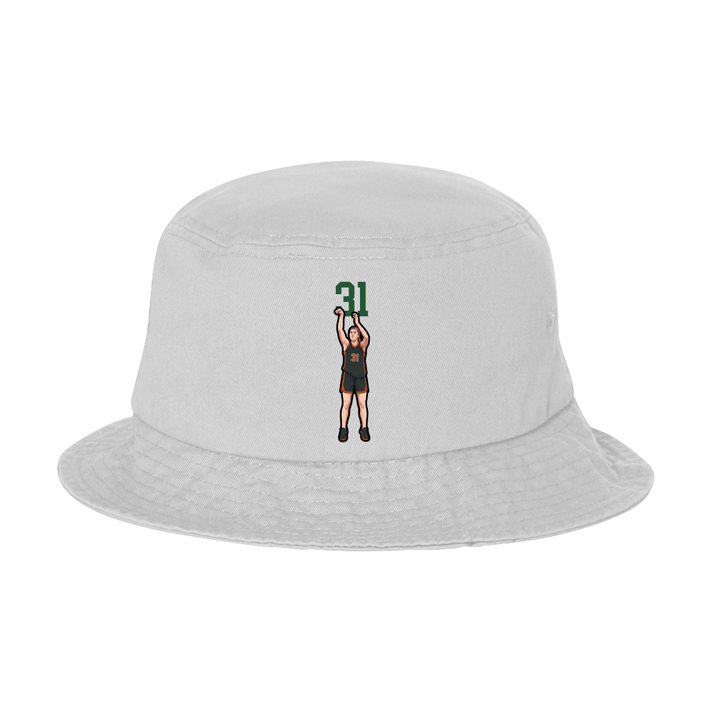 Bucket Cap — Number Top in White