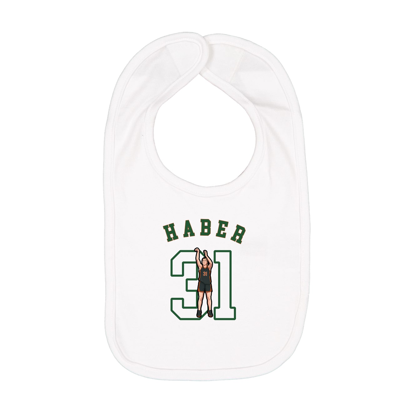 Infant Bib — Shirsey Arch in White