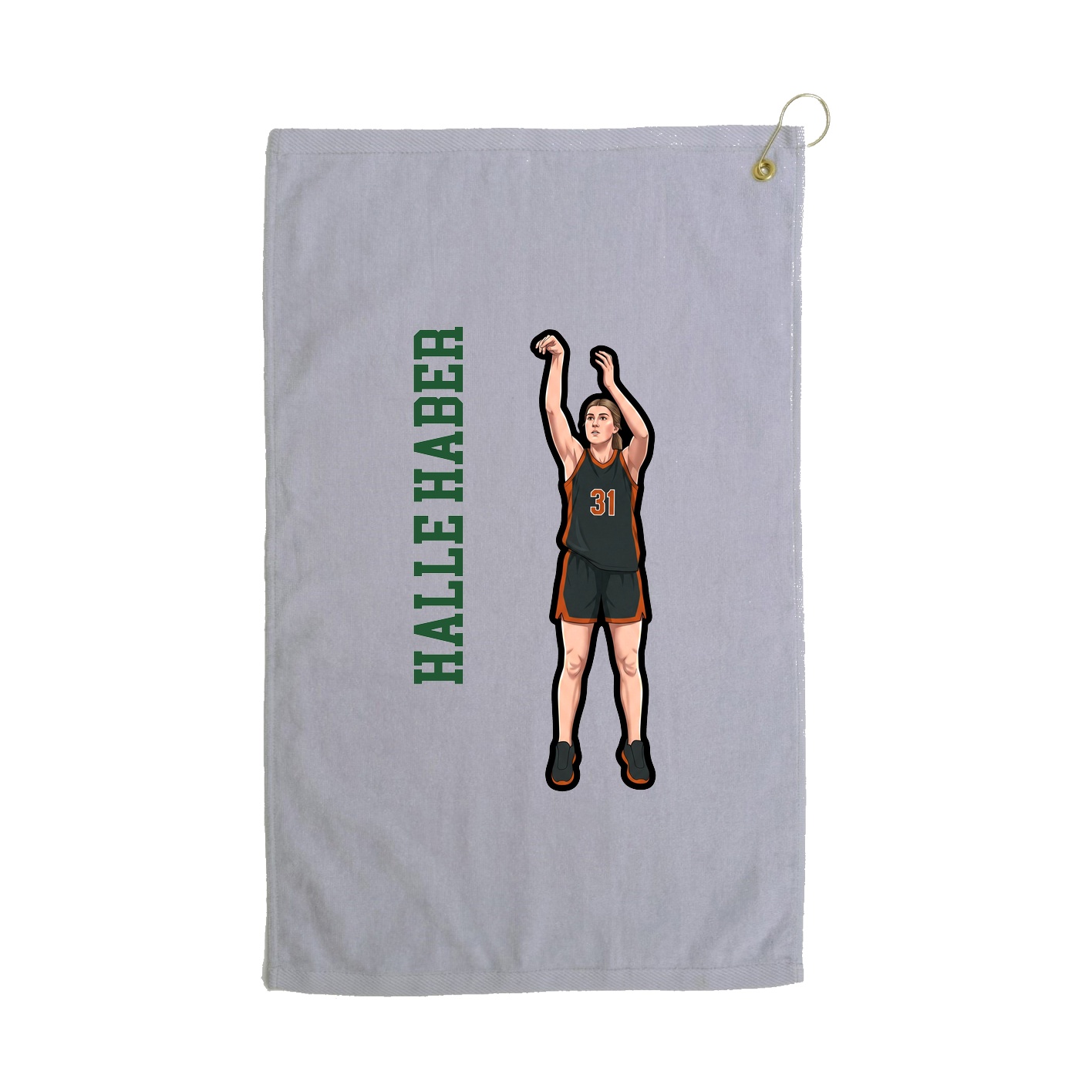 Golf Towel — Name Vertical in Grey