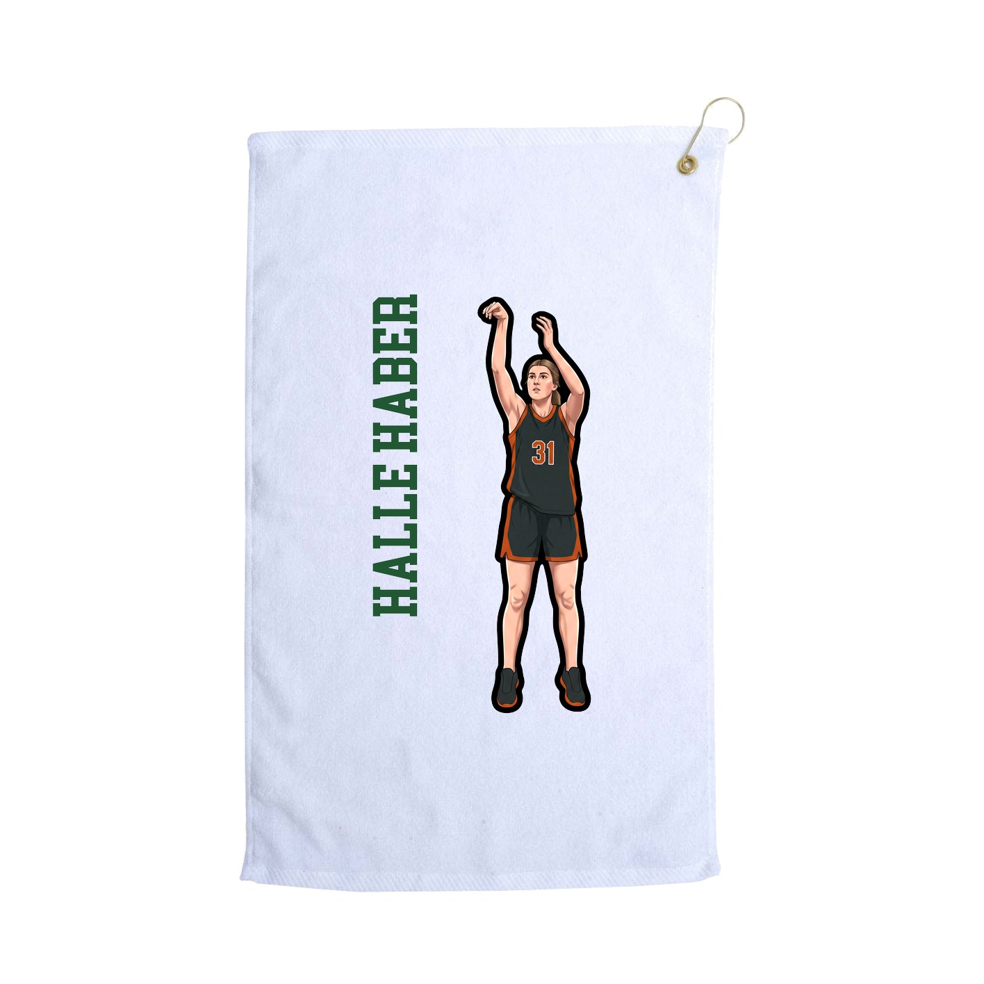 Golf Towel — Name Vertical in White
