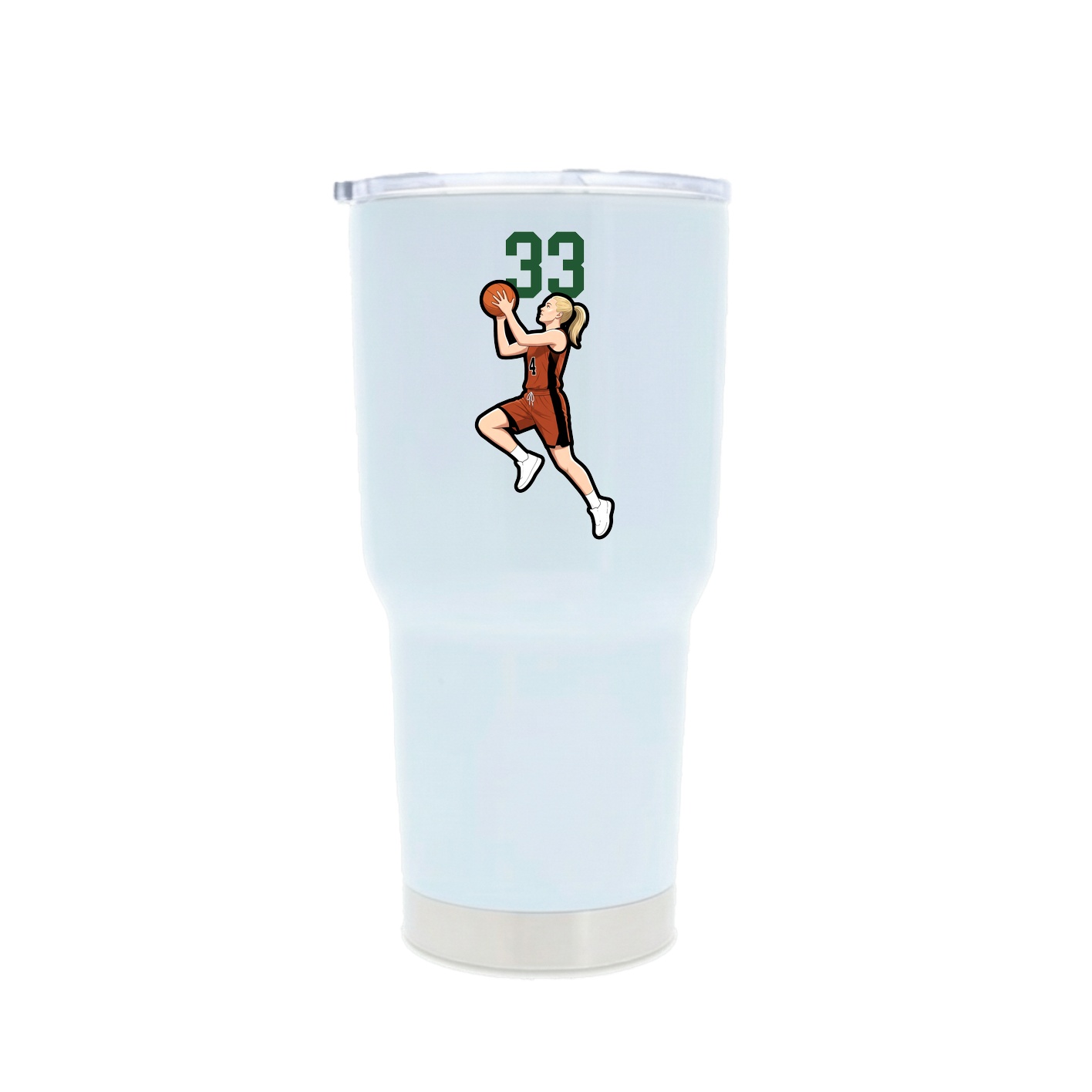 30oz Stainless Steel Tumbler — Number Top in White