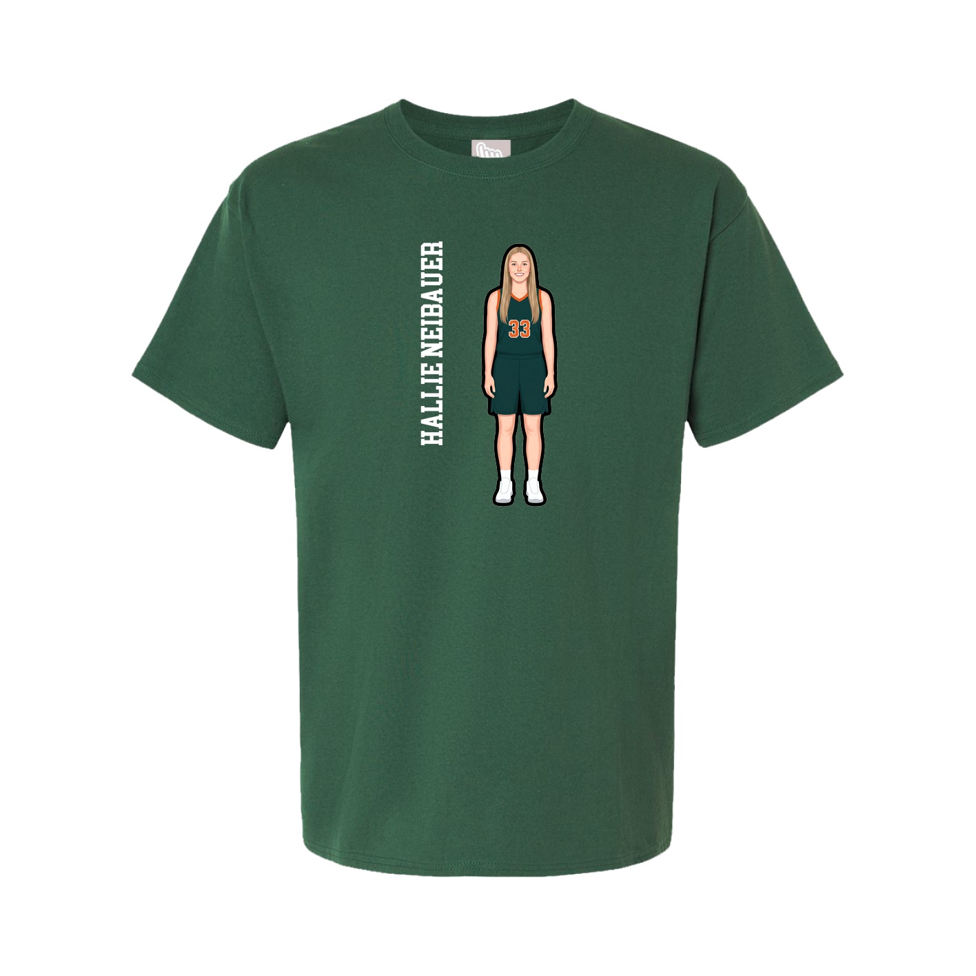 Youth Tee — Name Vertical in Green