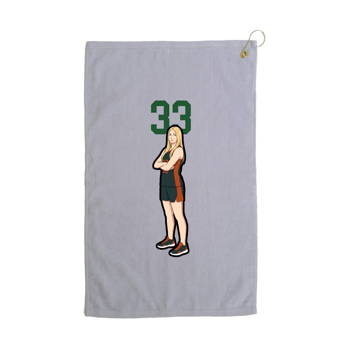 Golf Towel — Number Top in Grey