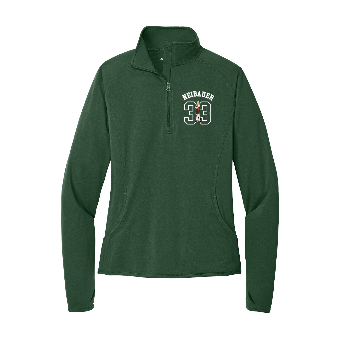 Women's Q-Zip Pullover — Shirsey Arch in Green