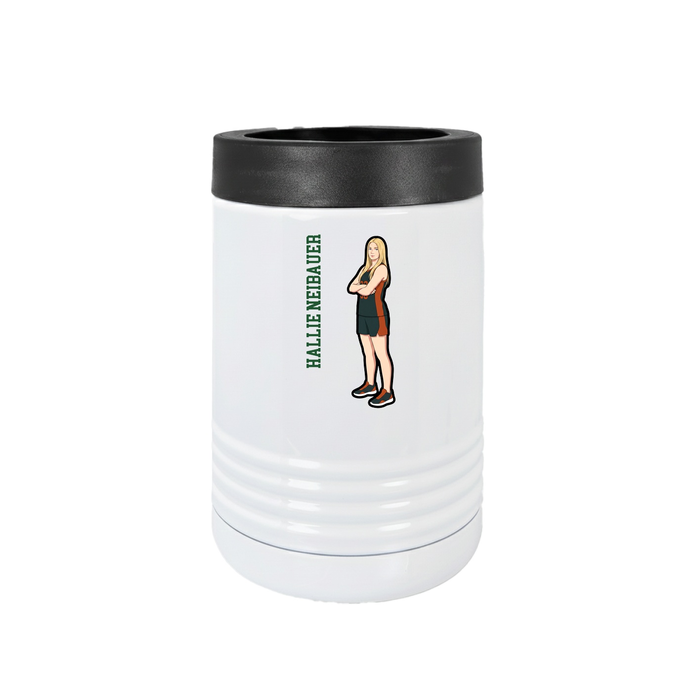 Beverage Holder — Name Vertical in White