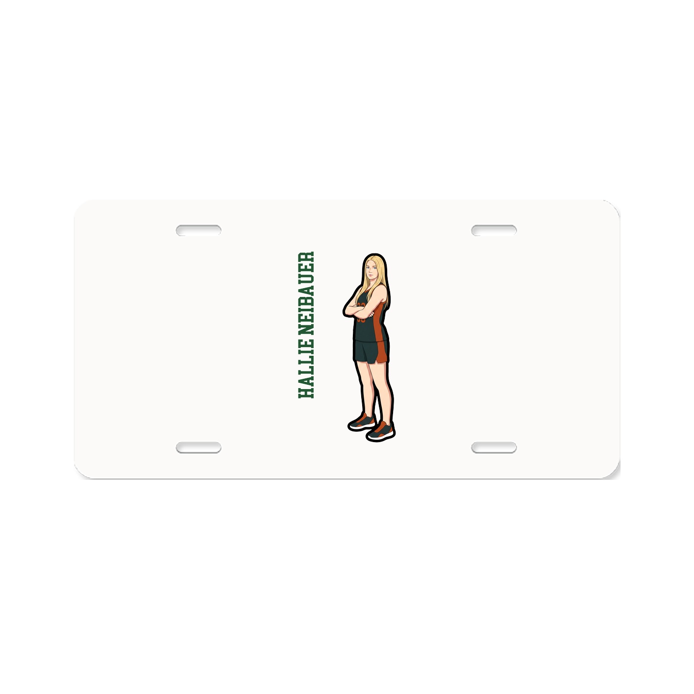 License Plate — Name Vertical in Classic