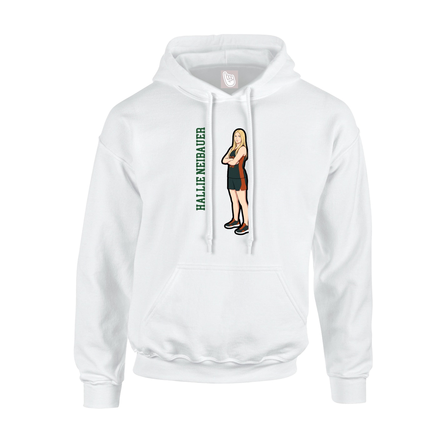 Hoodie — Name Vertical in White