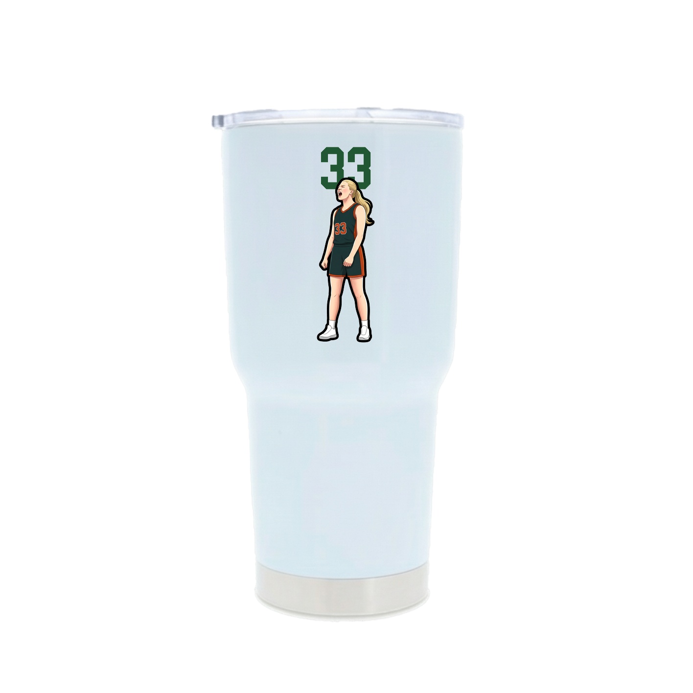 30oz Stainless Steel Tumbler — Number Top in White