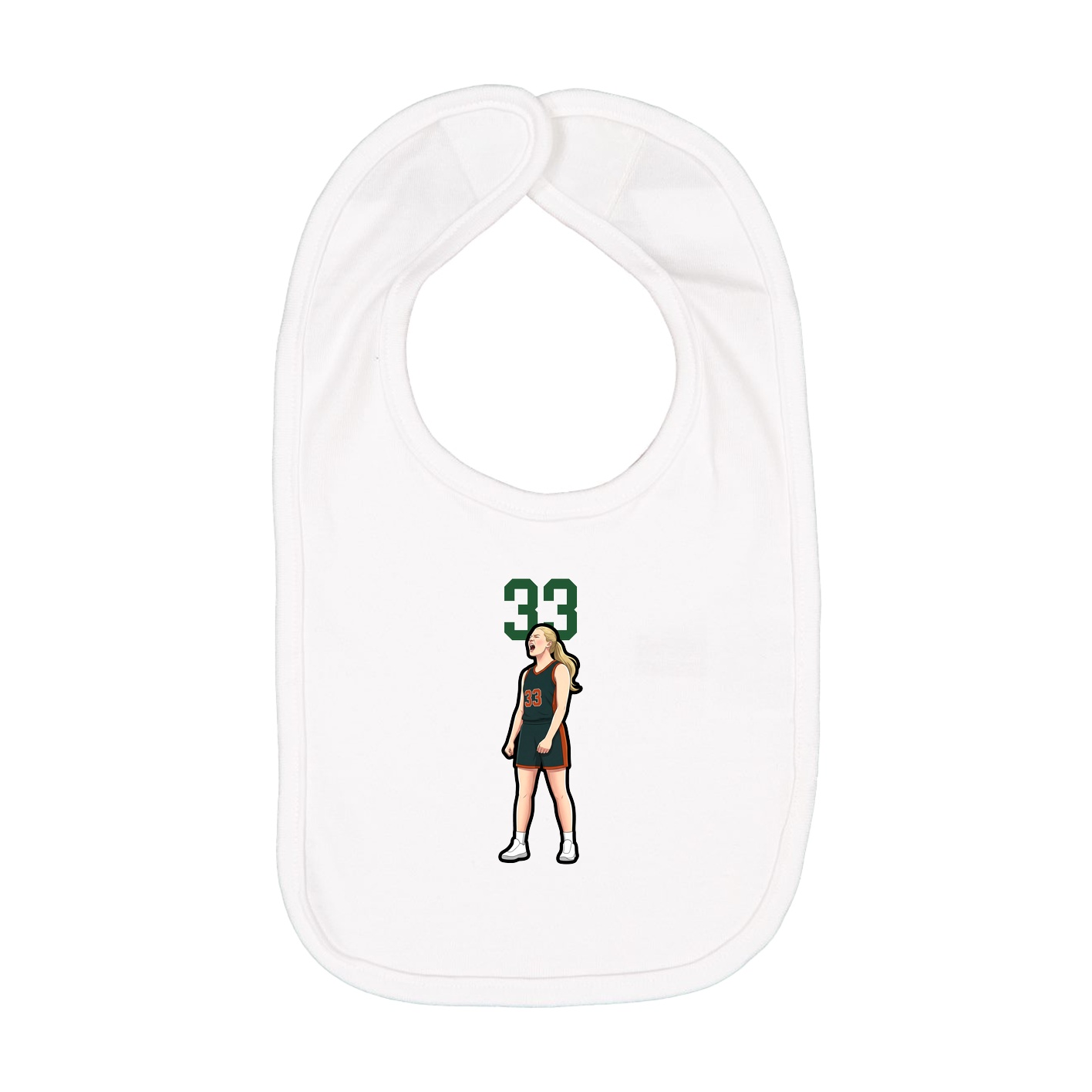 Infant Bib — Number Top in White