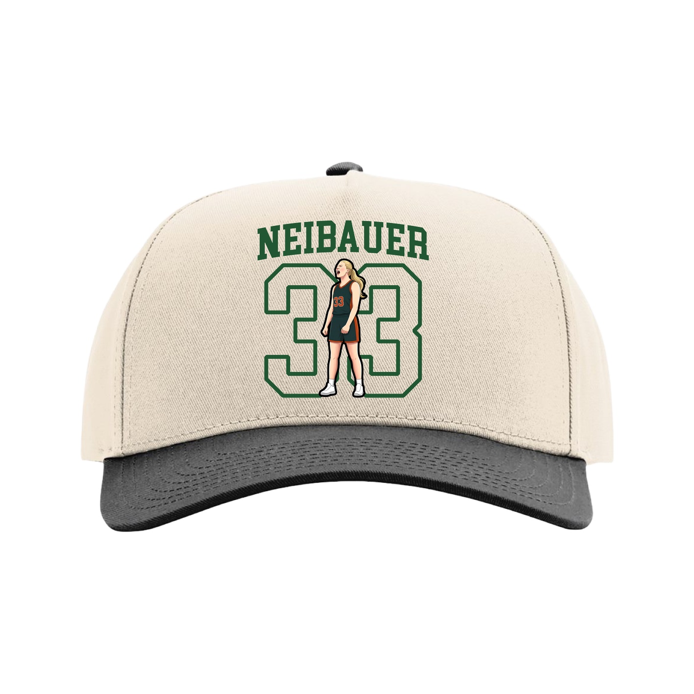 Full Fabric Five-Panel Champ Cap — Shirsey in Cream/Black