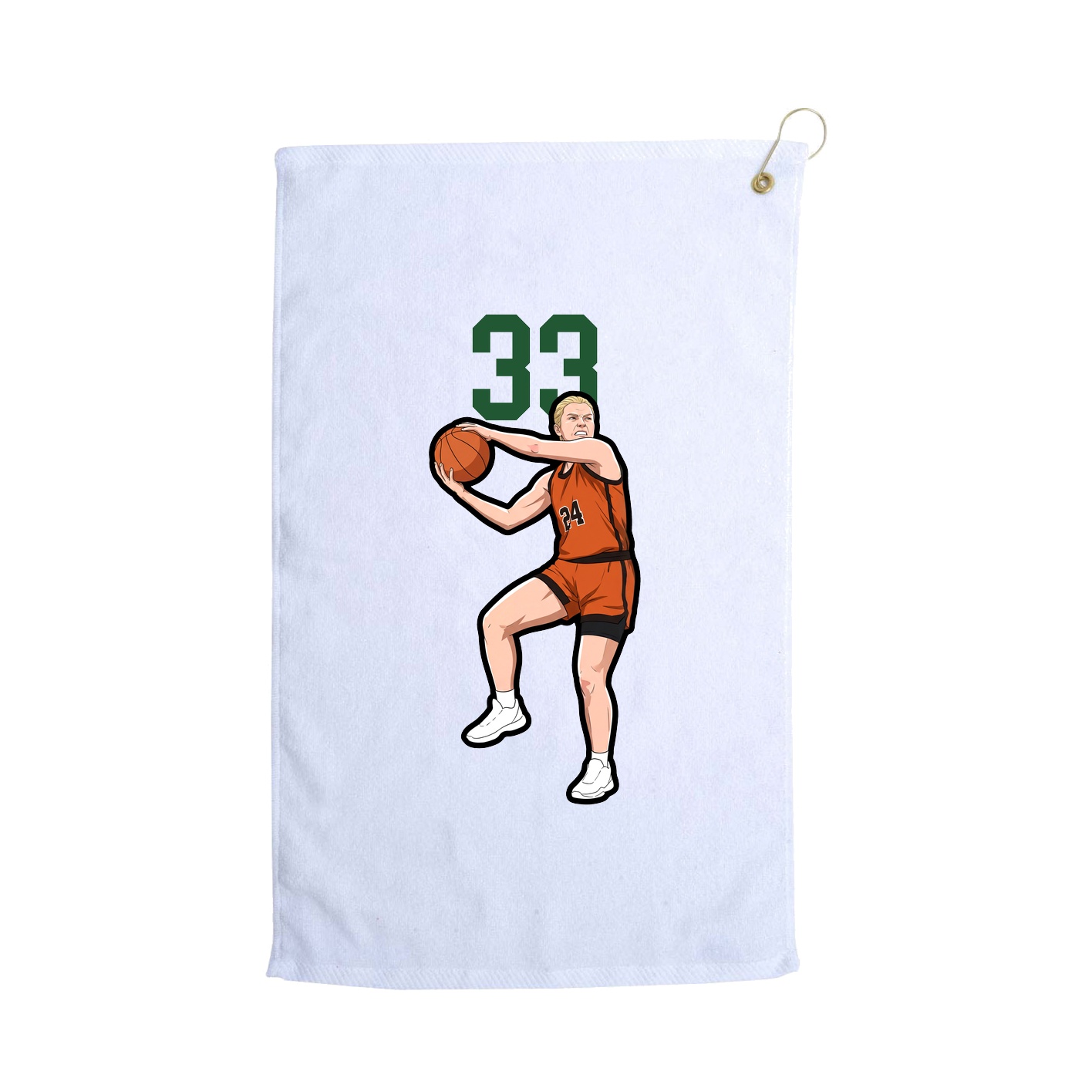 Golf Towel — Number Top in White