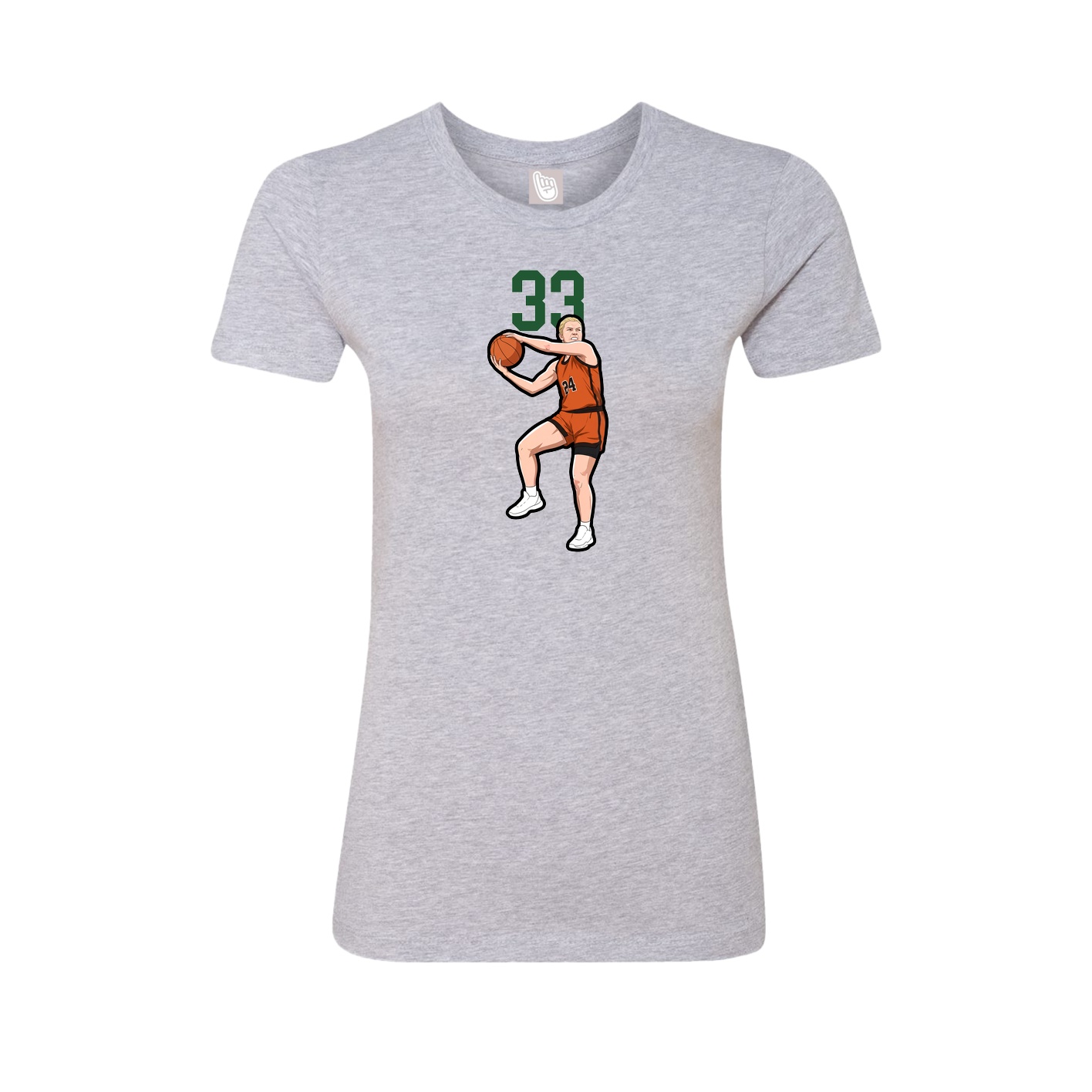 Fitted Women's Tee — Number Top in Grey
