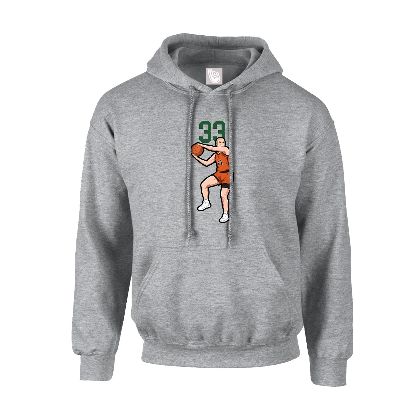 Youth Hoodie — Number Top in Grey