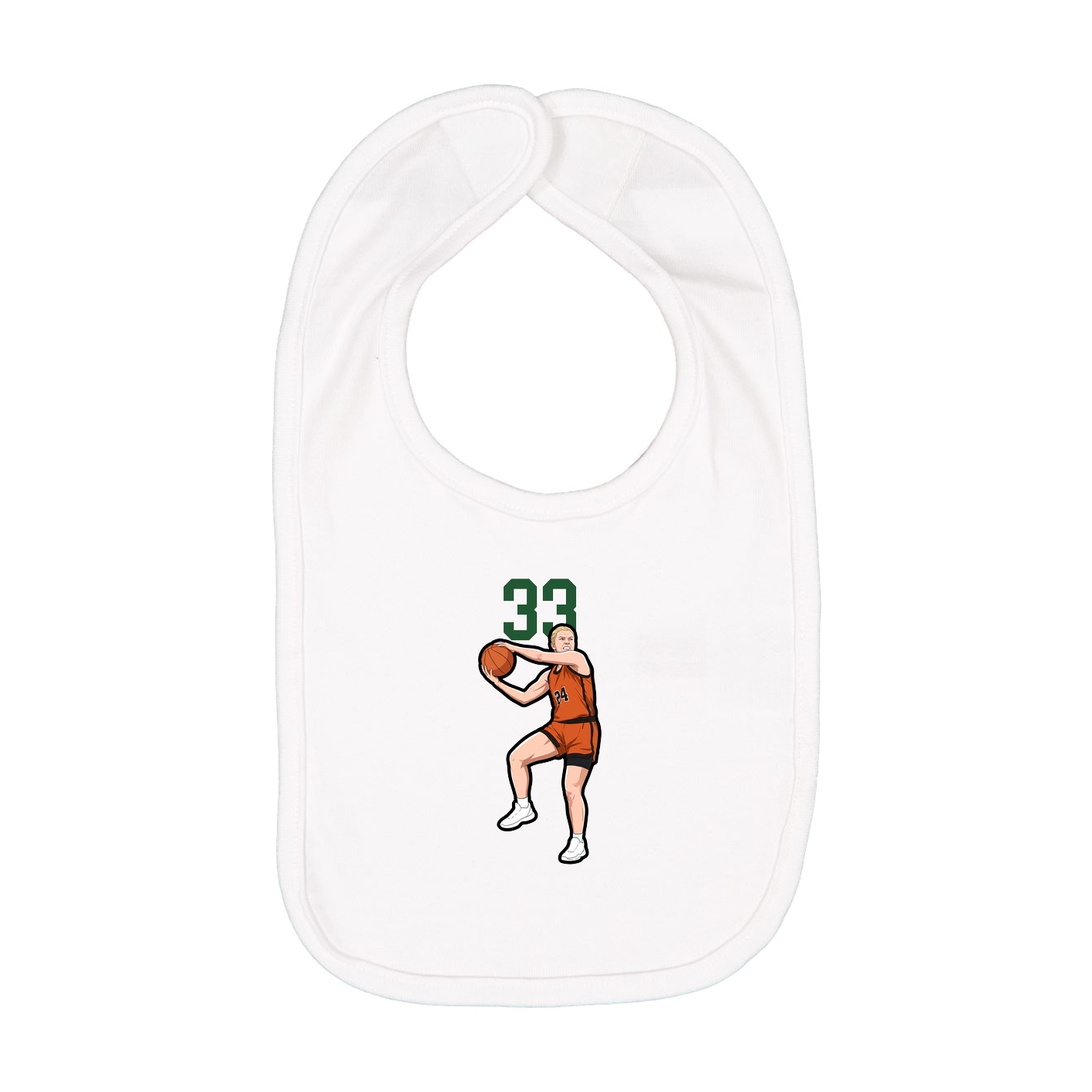 Infant Bib — Number Top in White