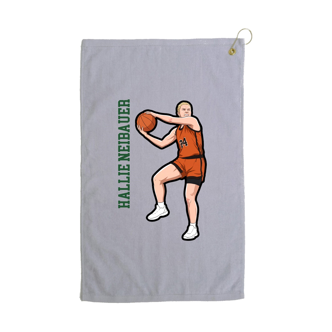 Golf Towel — Name Vertical in Grey