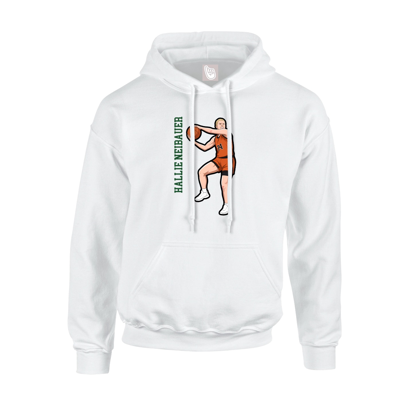 Hoodie — Name Vertical in White