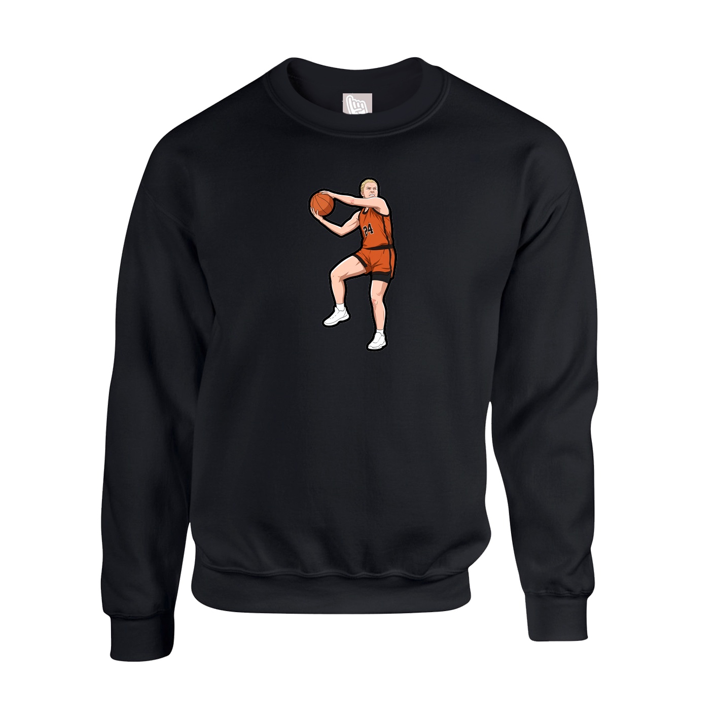 Fleece Crew — Name Vertical in Black