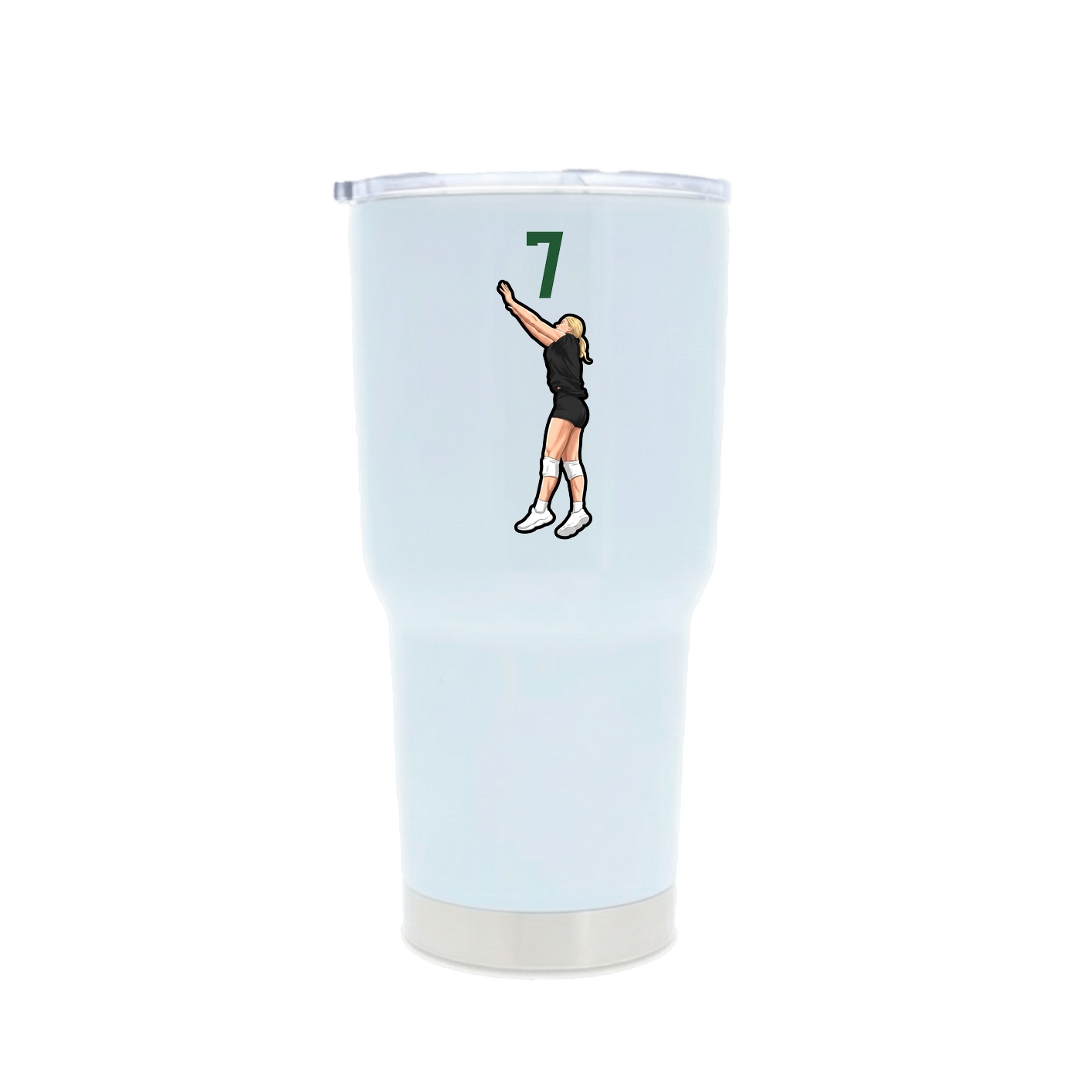 30oz Stainless Steel Tumbler — Number Top in White
