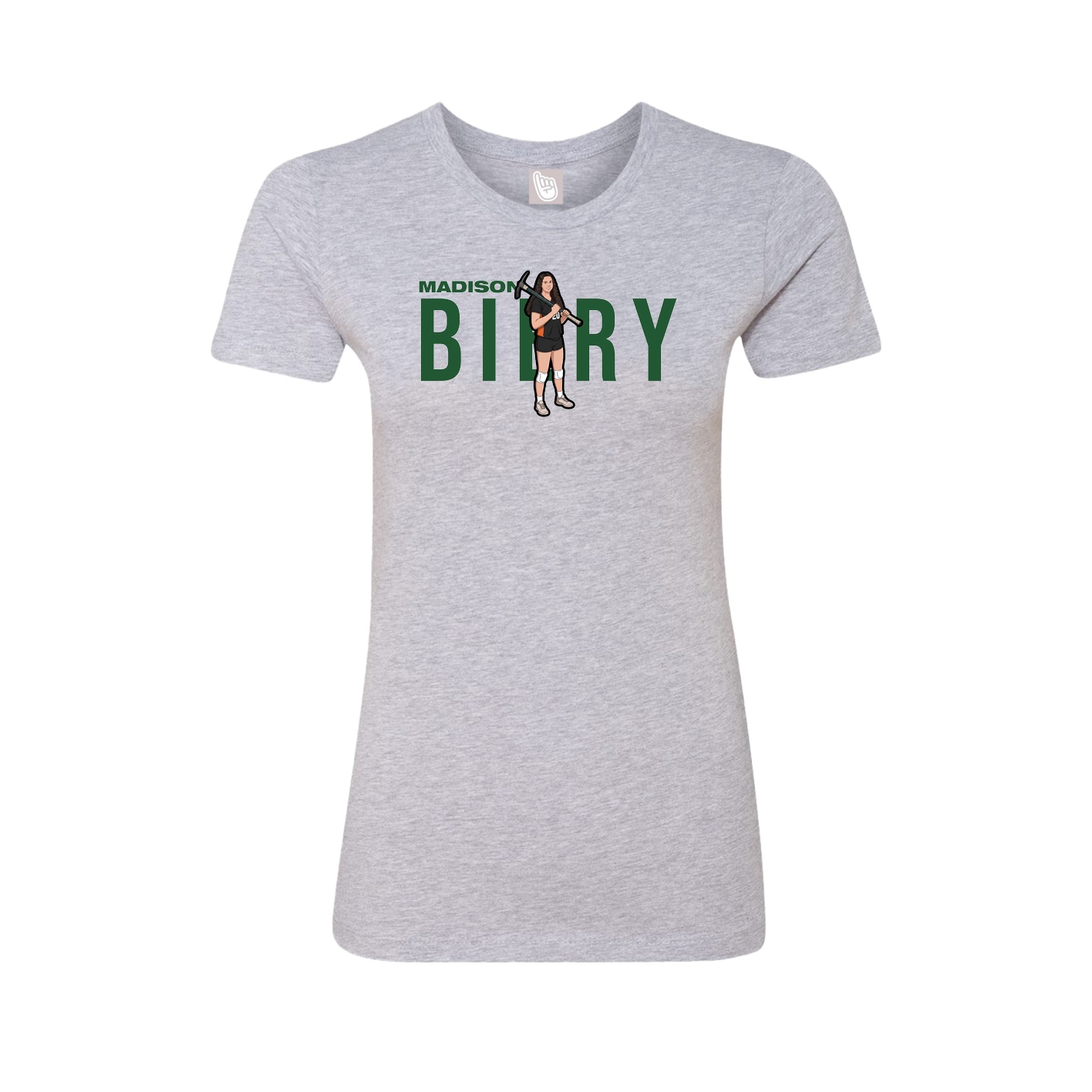 Fitted Women's Tee — Player Name in Grey