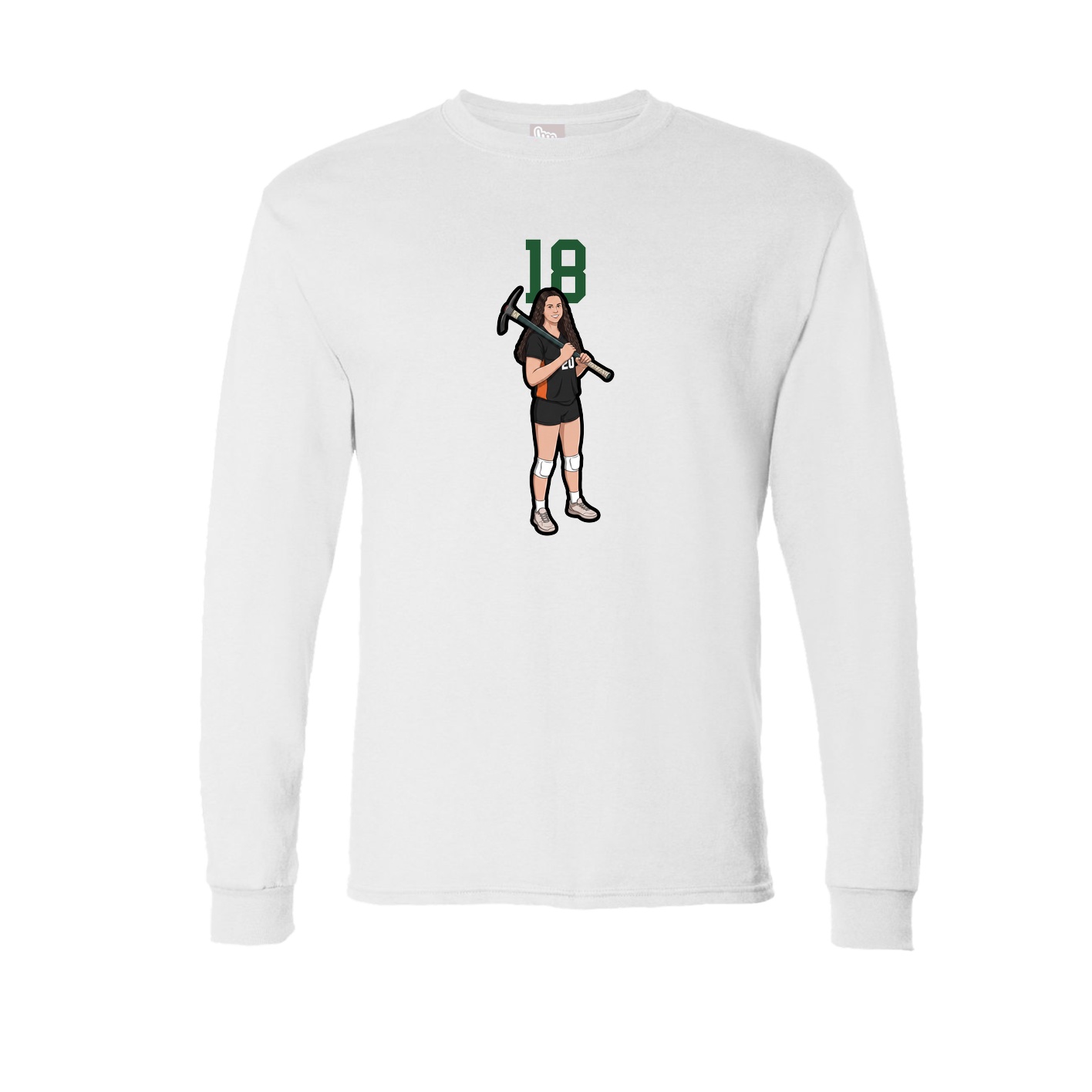Long Sleeve Tee — Number Top in White