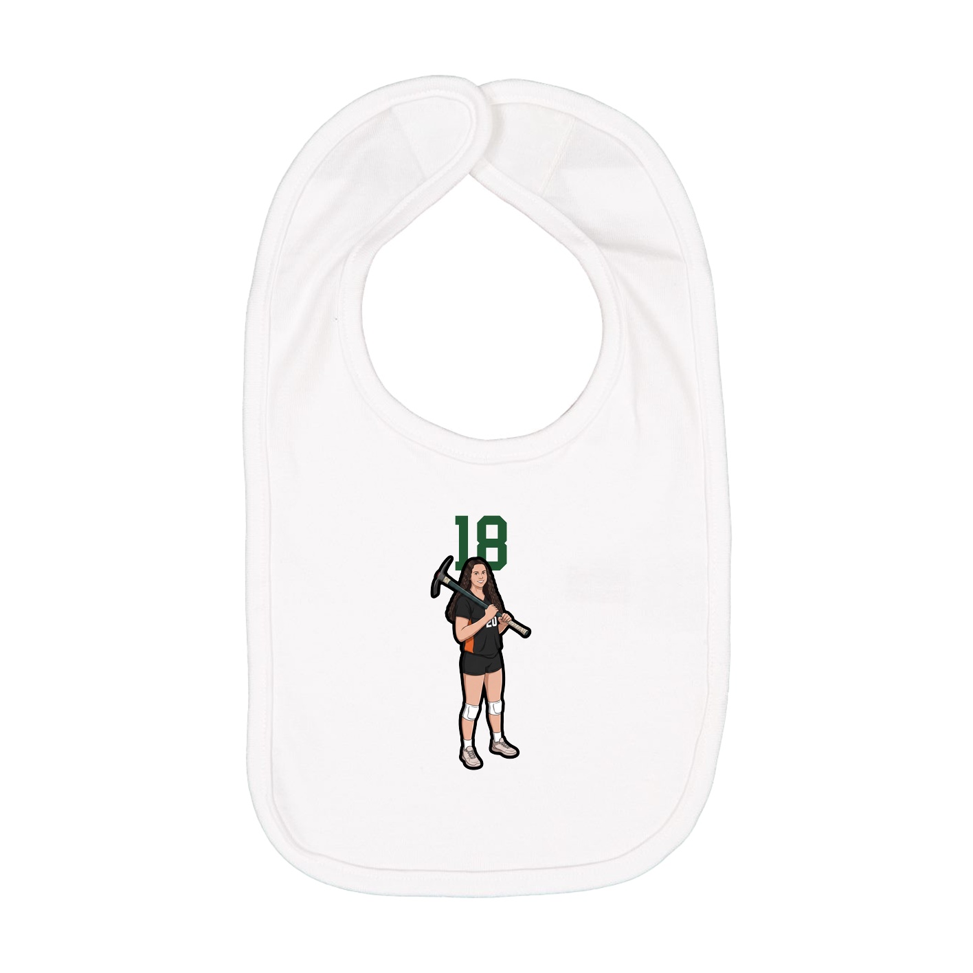 Infant Bib — Number Top in White