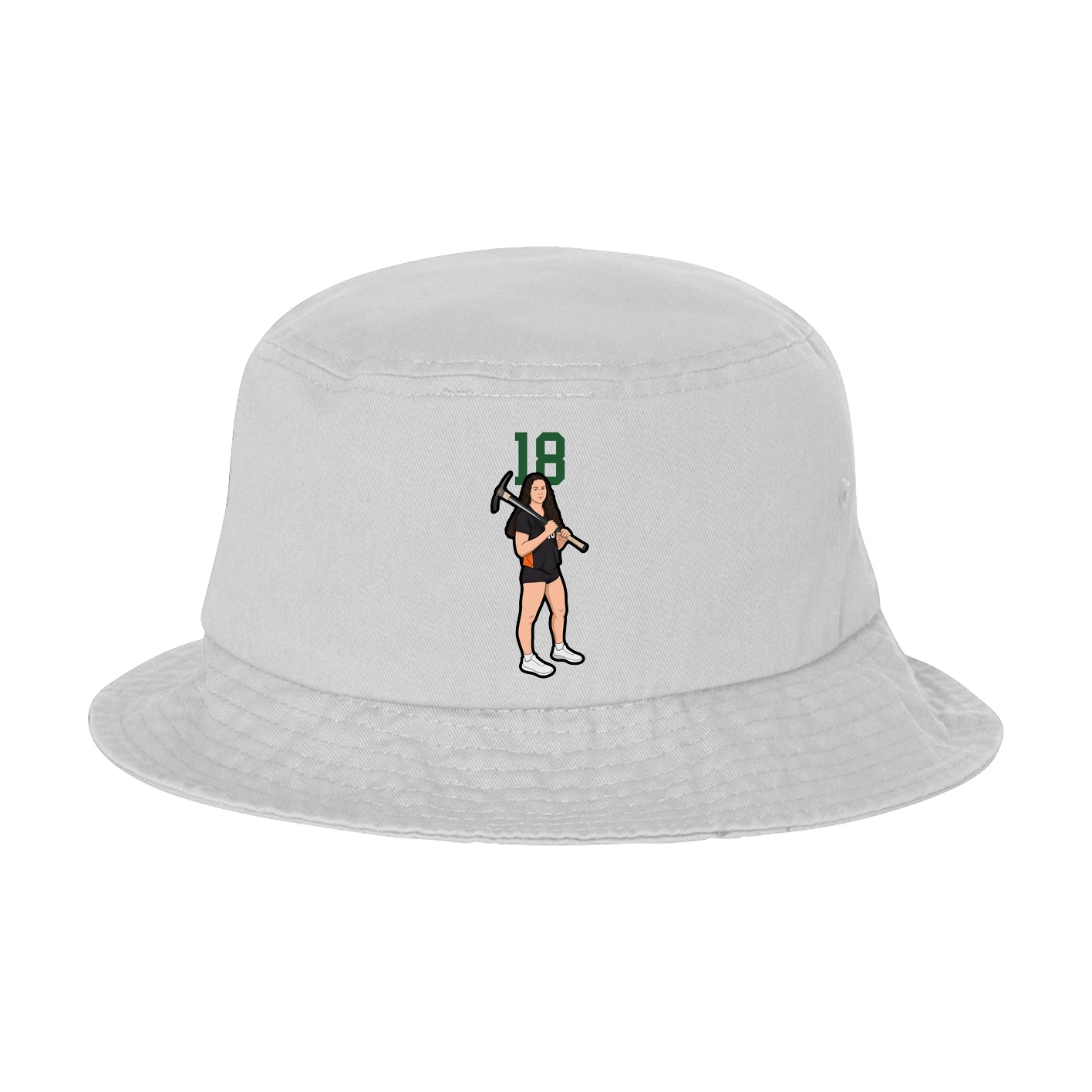Bucket Cap — Number Top in White