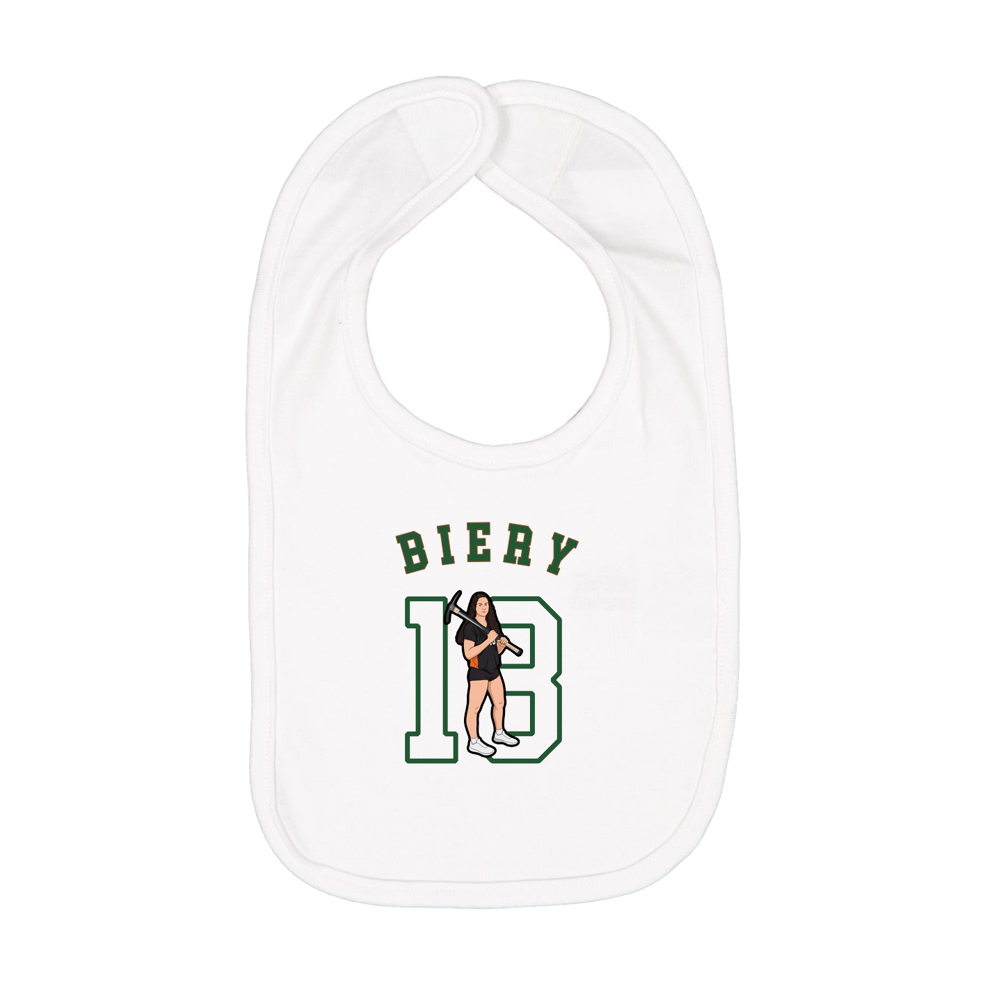 Infant Bib — Shirsey Arch in White