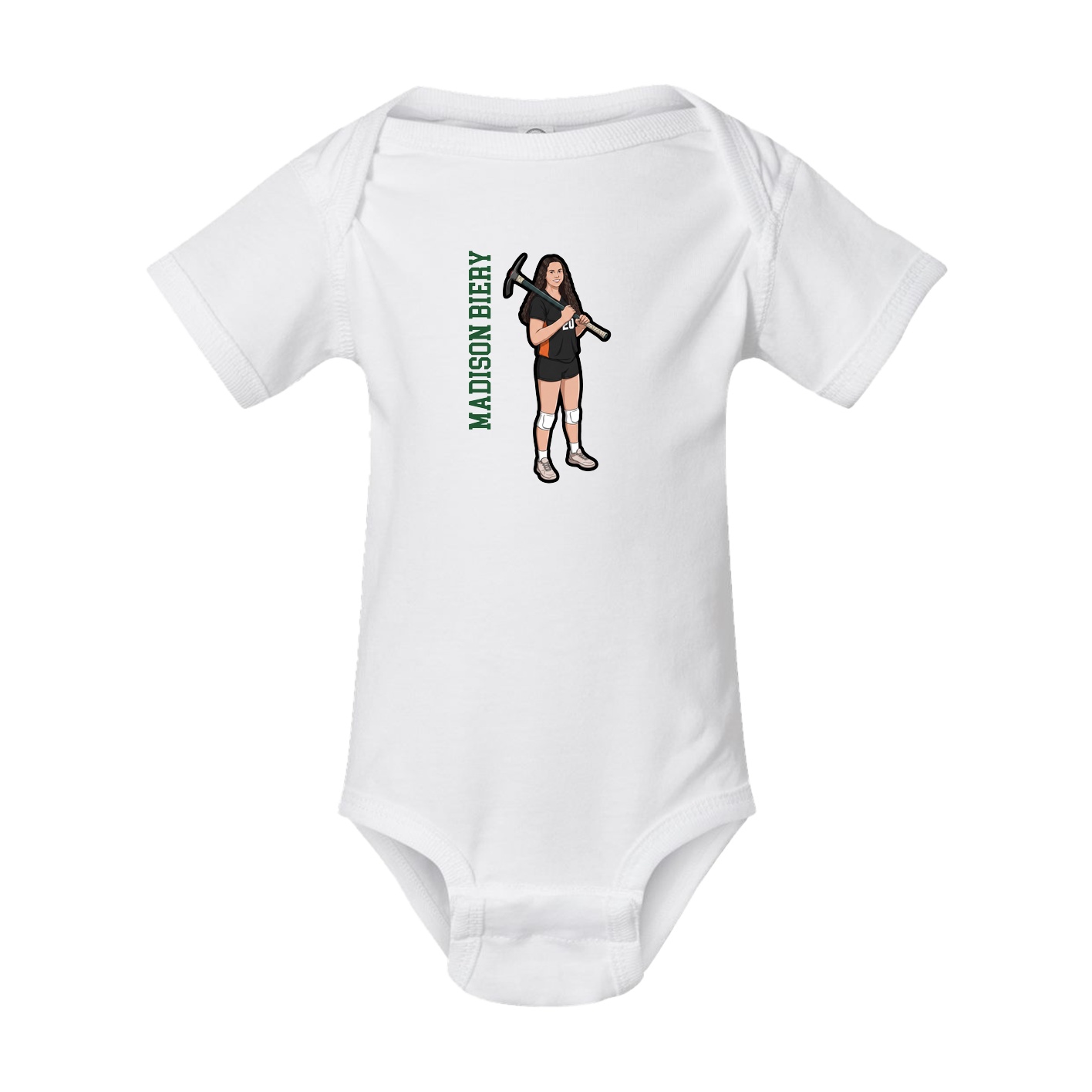Baby Onesie — Name Vertical in White