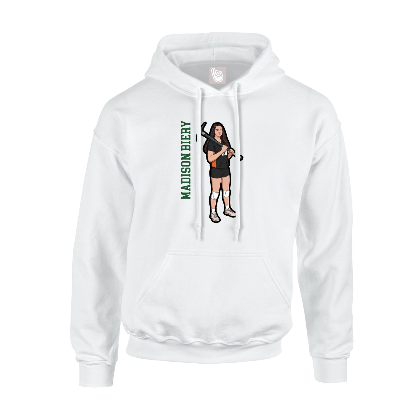 Youth Hoodie — Name Vertical in White