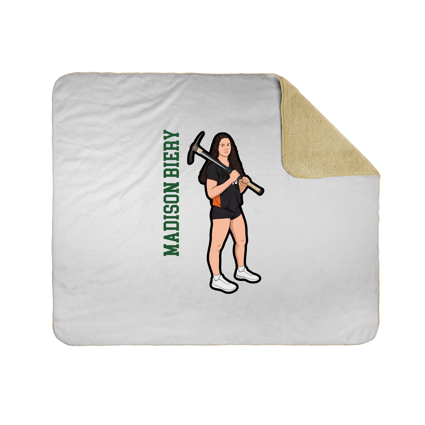 Throw Blanket — Name Vertical in White