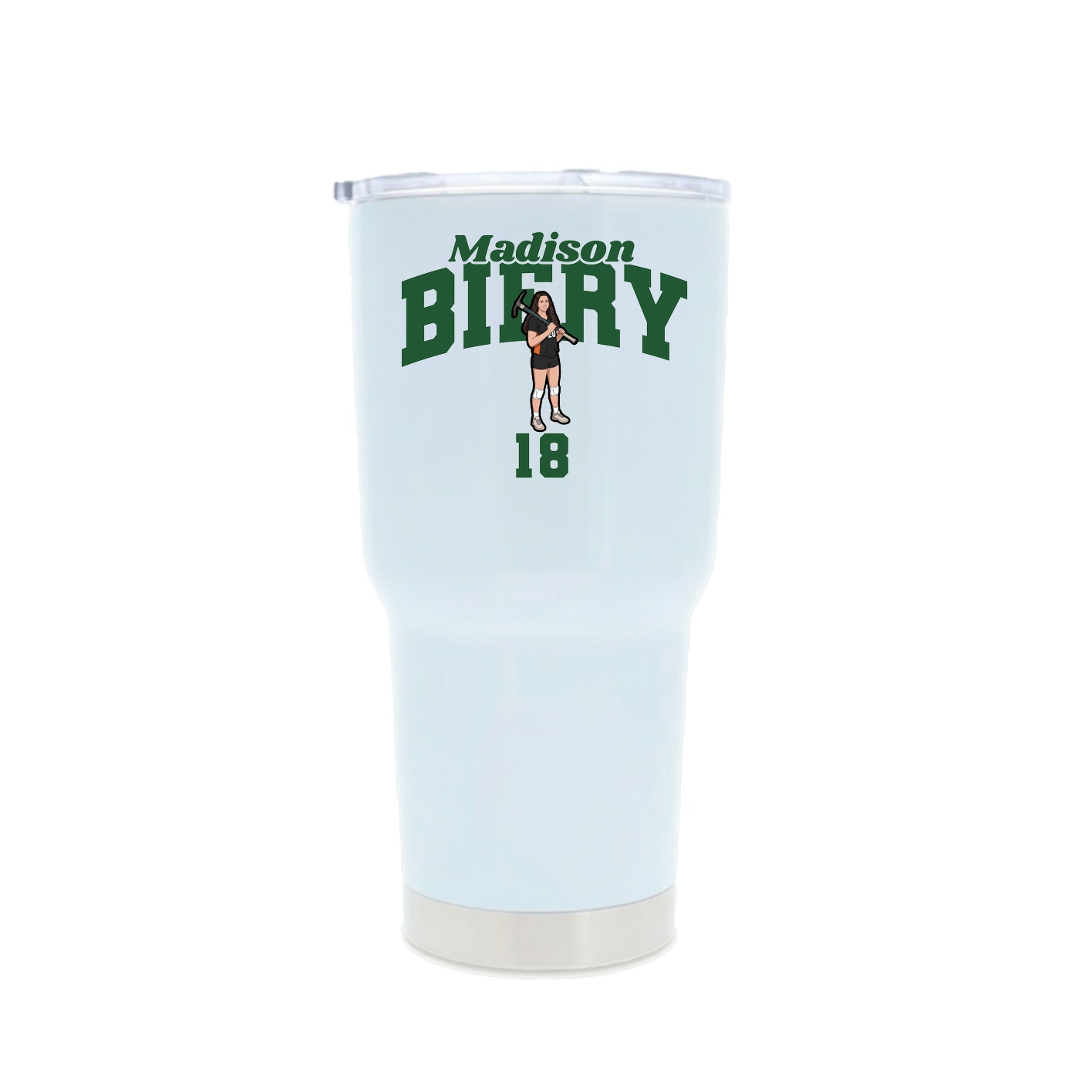 30oz Stainless Steel Tumbler — Signature Arch in White