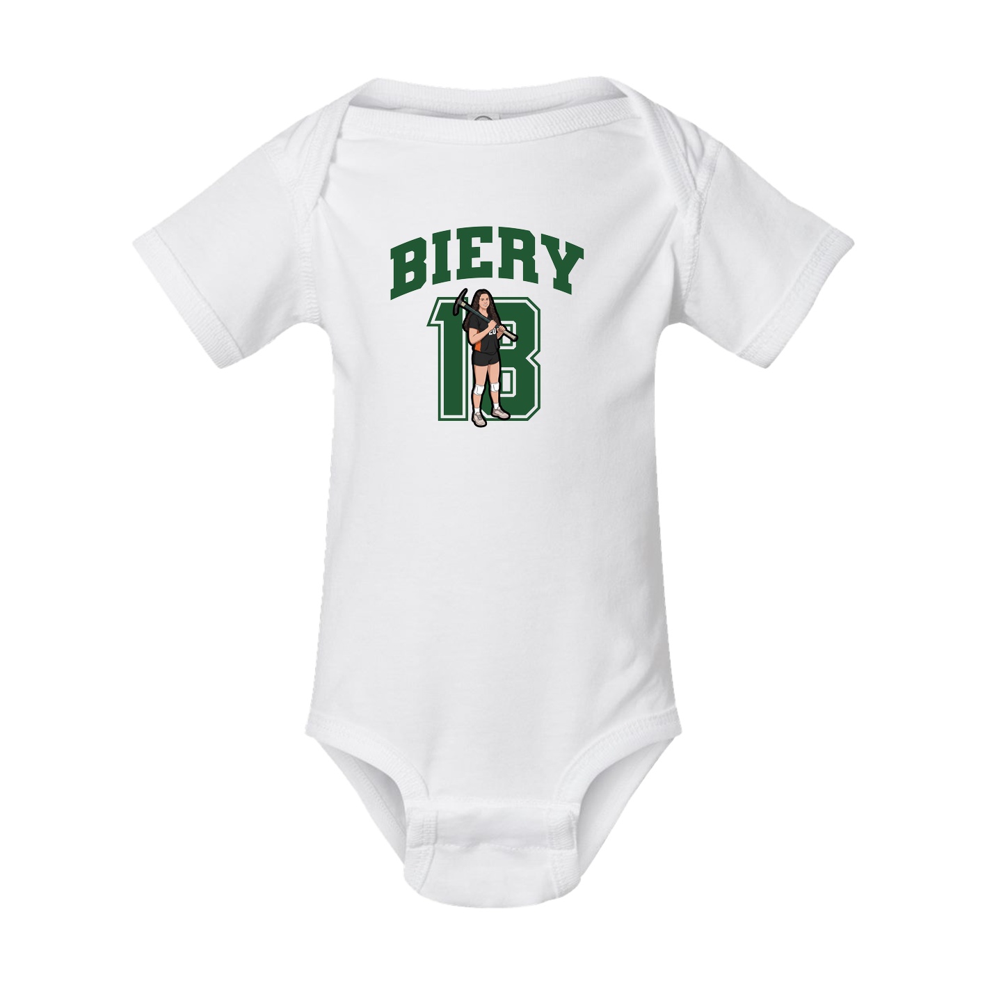 Baby Onesie — Number in White