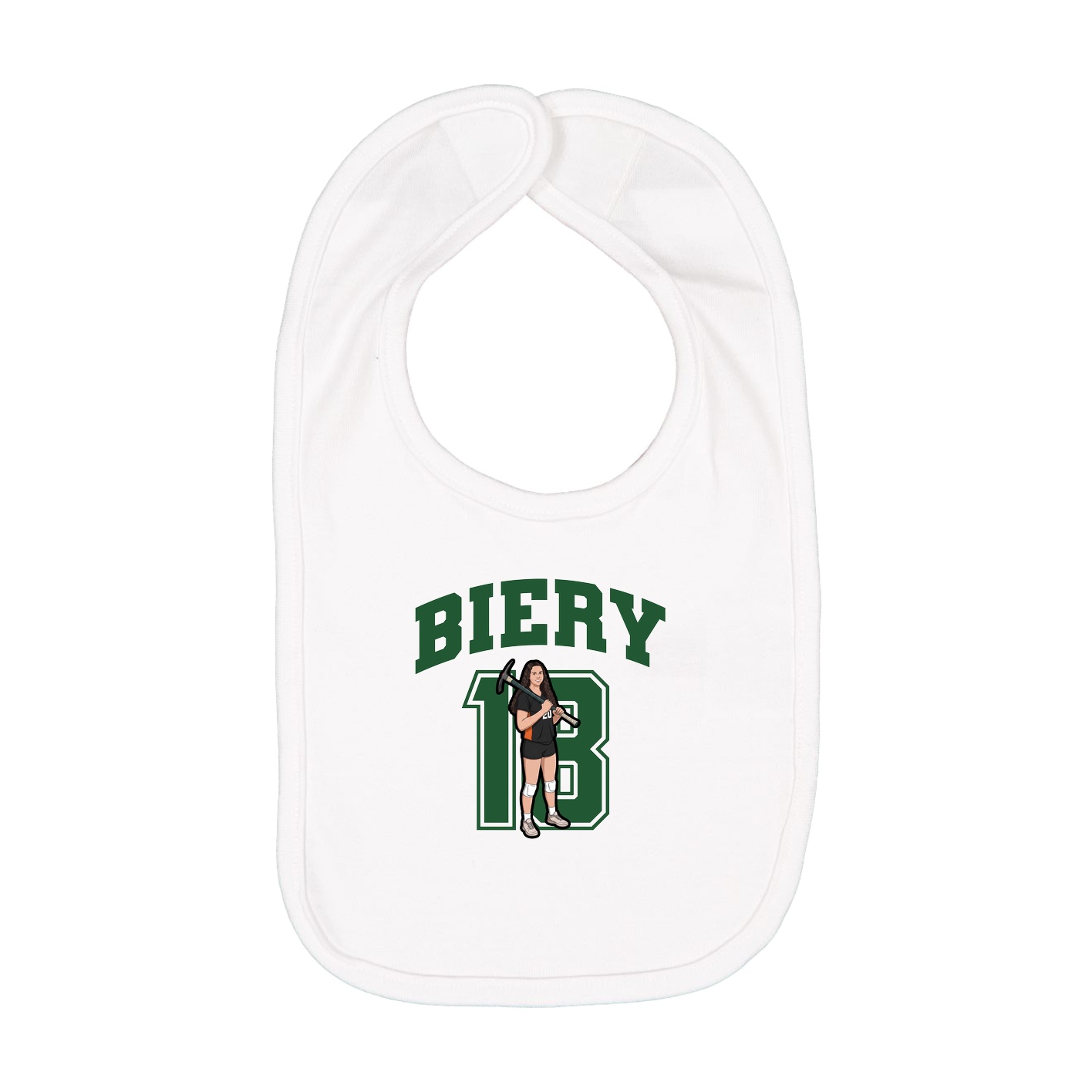 Infant Bib — Number in White