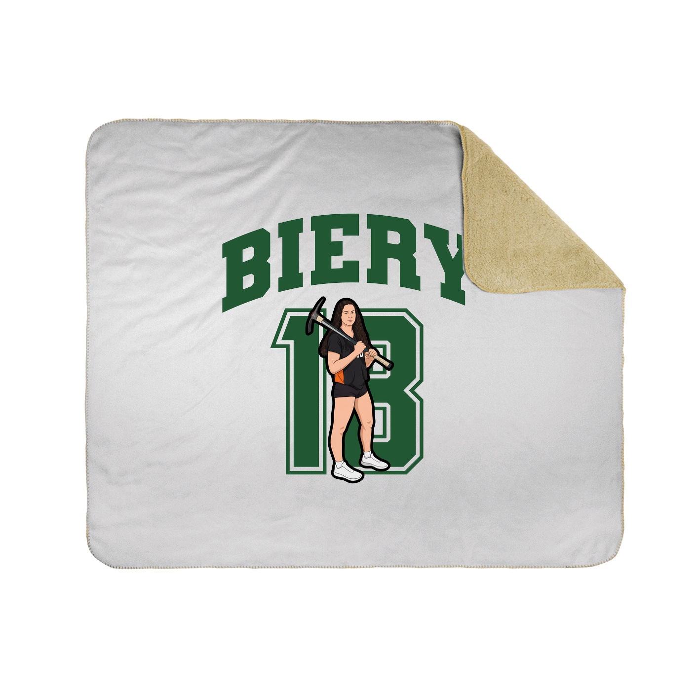 Throw Blanket — Number in White