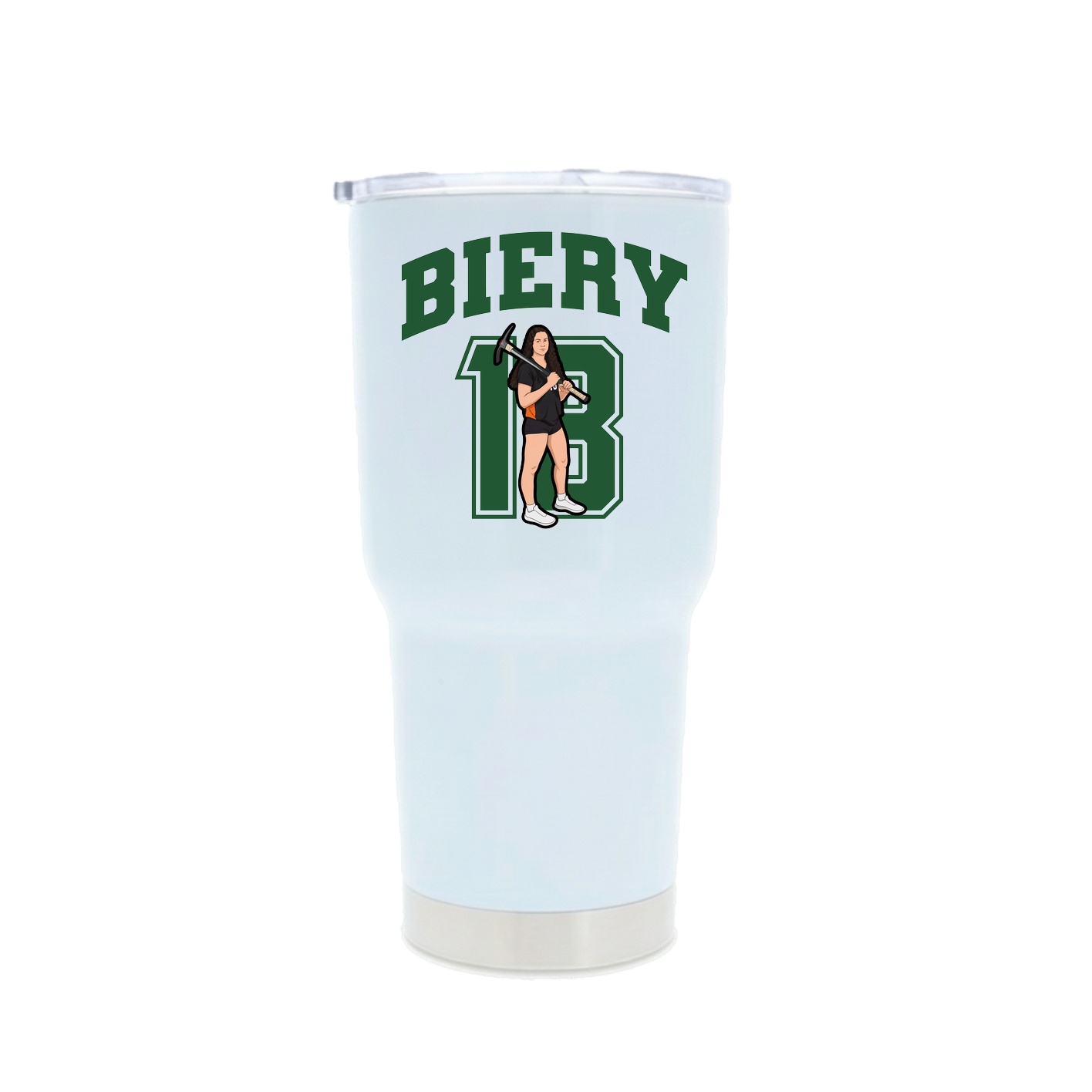 30oz Stainless Steel Tumbler — Number in White