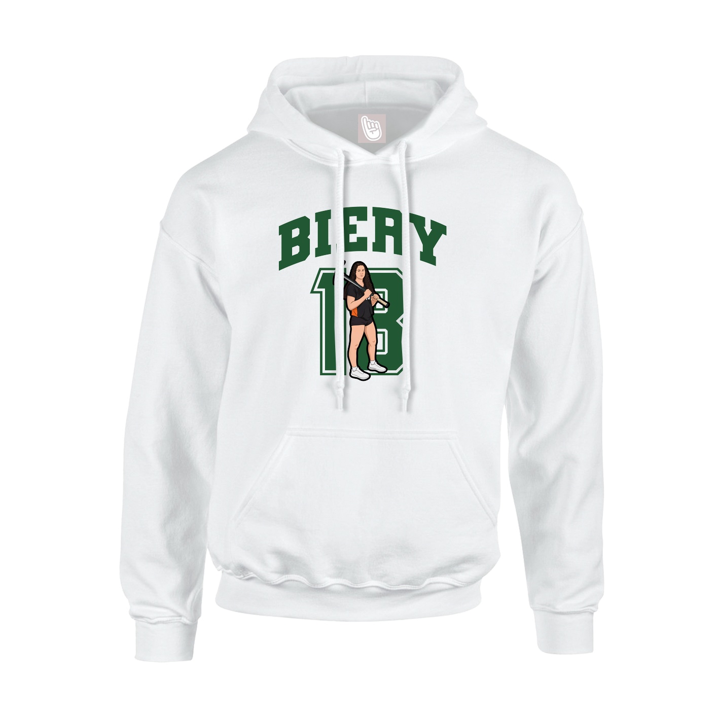 Hoodie — Number in White