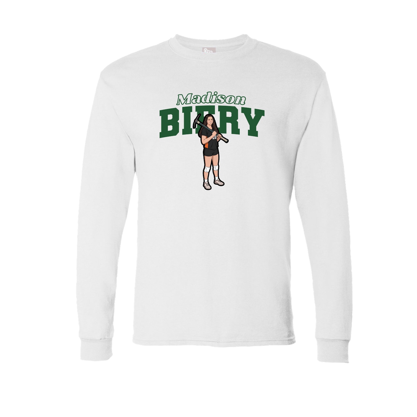 Long Sleeve Tee — Name Arch in White