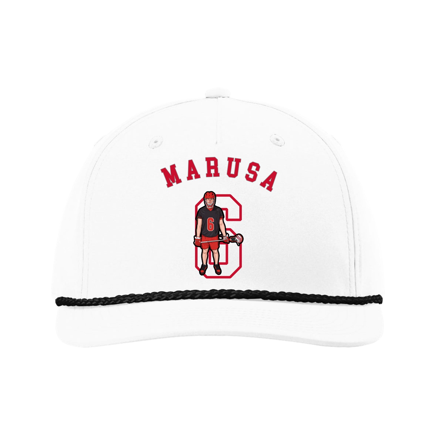 Five-Panel Classic Rope Cap — Shirsey Arch in White