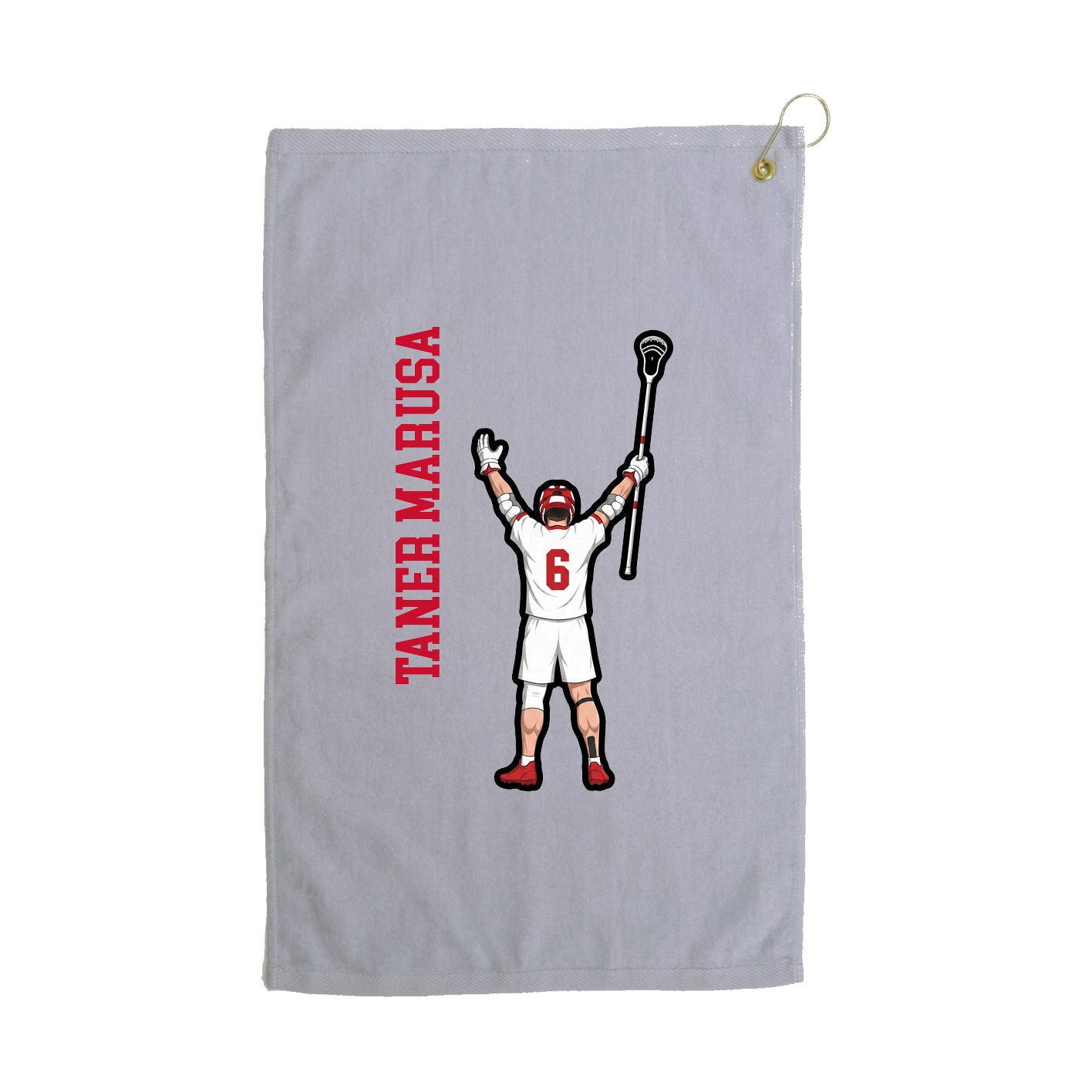 Golf Towel — Name Vertical in Grey