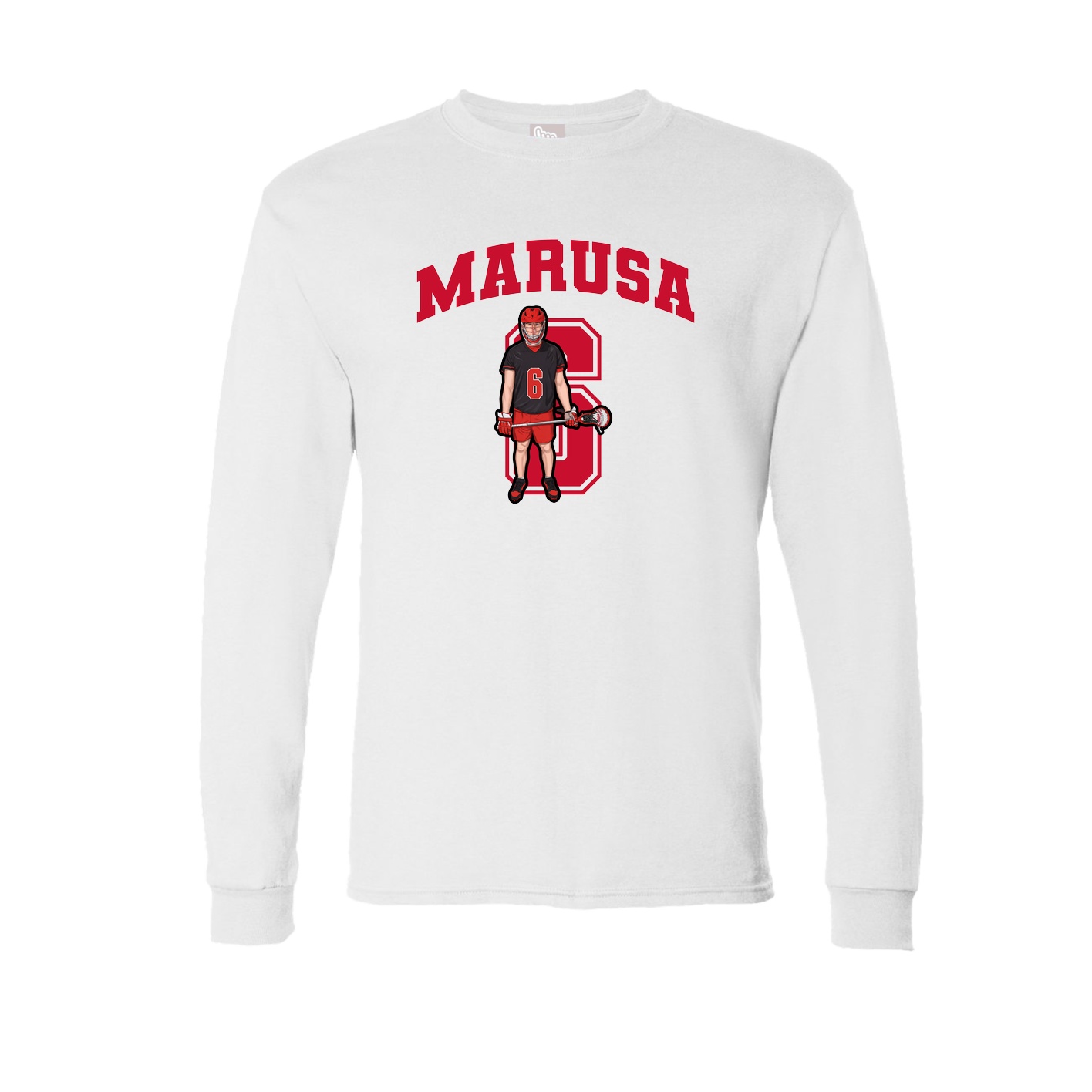 Long Sleeve Tee — Number in White